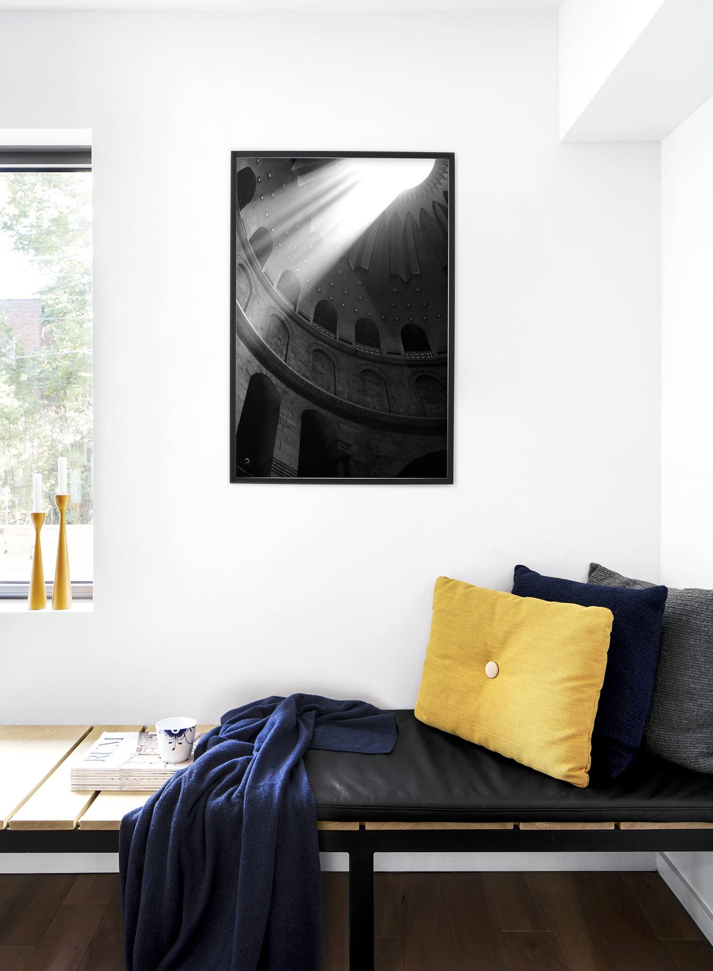 Modern minimalist photography by Opposite Wall with black and white photography of light coming into a cathedral - Lifestyle - Bedroom