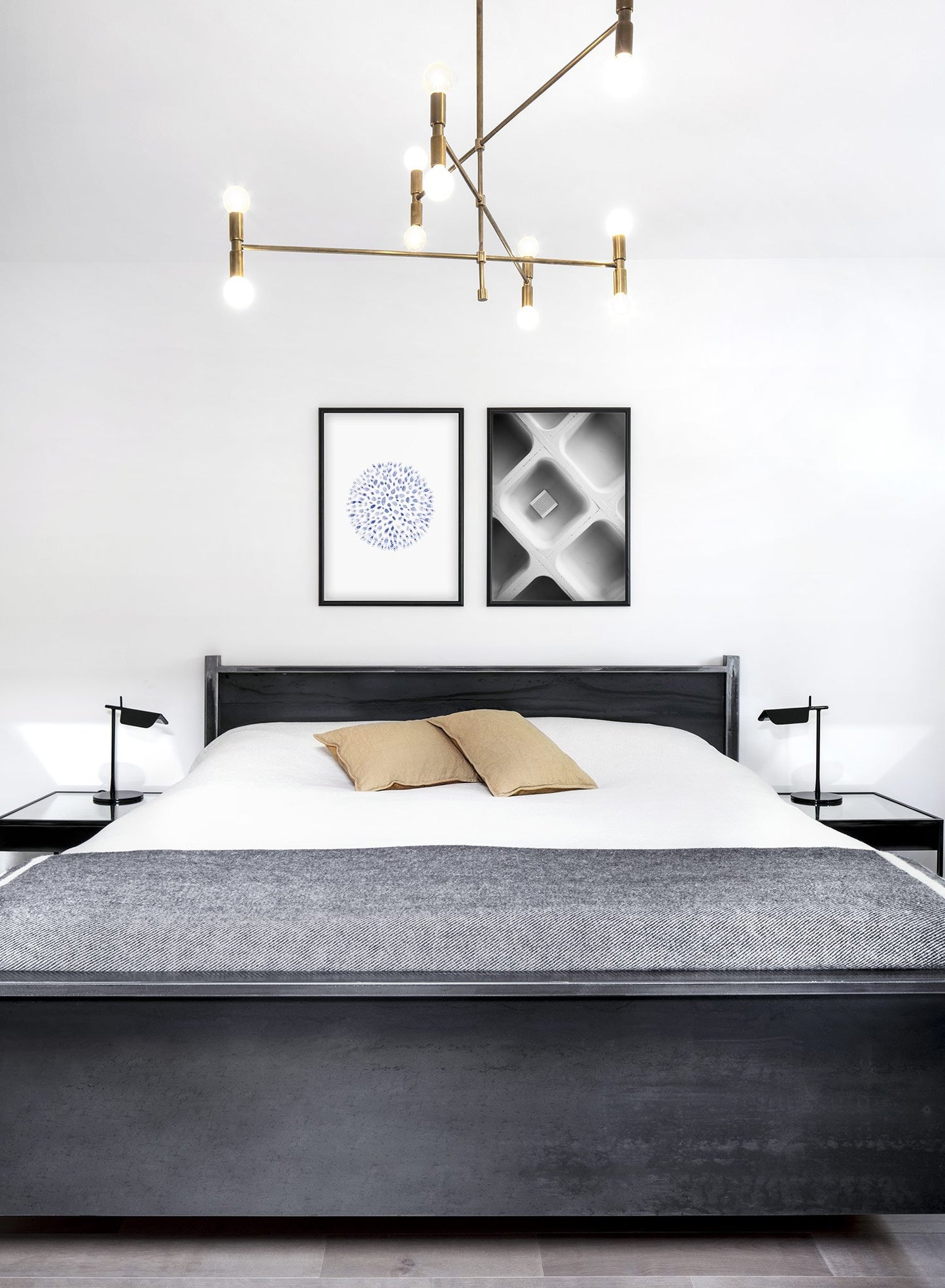 Modern minimalist poster by Opposite Wall with photography of ceiling design - Lifestyle Duo - Bedroom