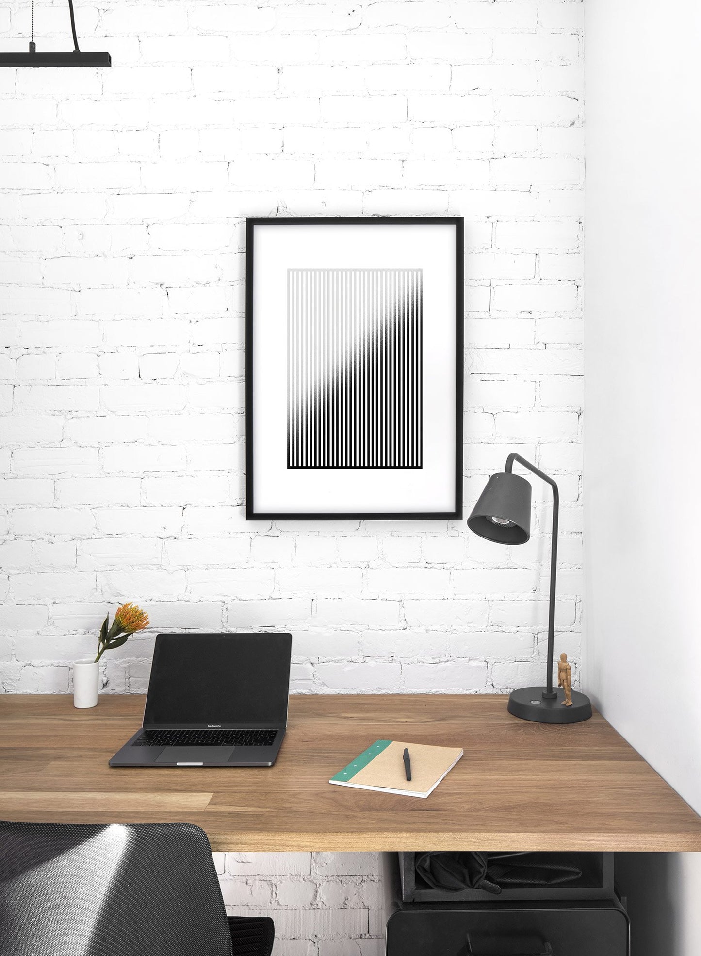 Modern minimalist abstract print by Opposite Wall with vertical lines and Faded effect - Lifestyle - Office Desk