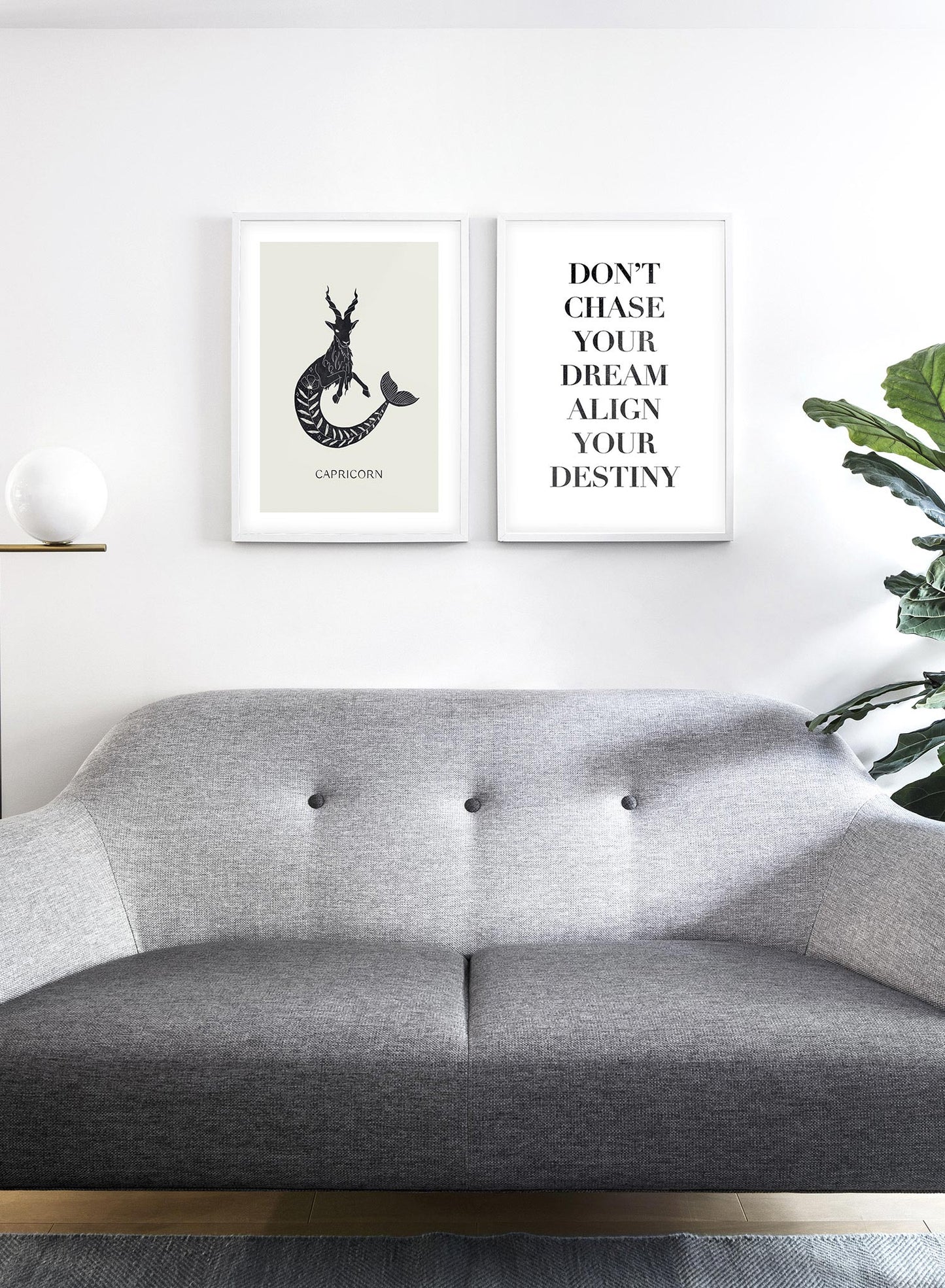Celestial illustration poster by Opposite Wall with horoscope zodiac symbol of Capricorn - Lifestyle Duo - Living Room