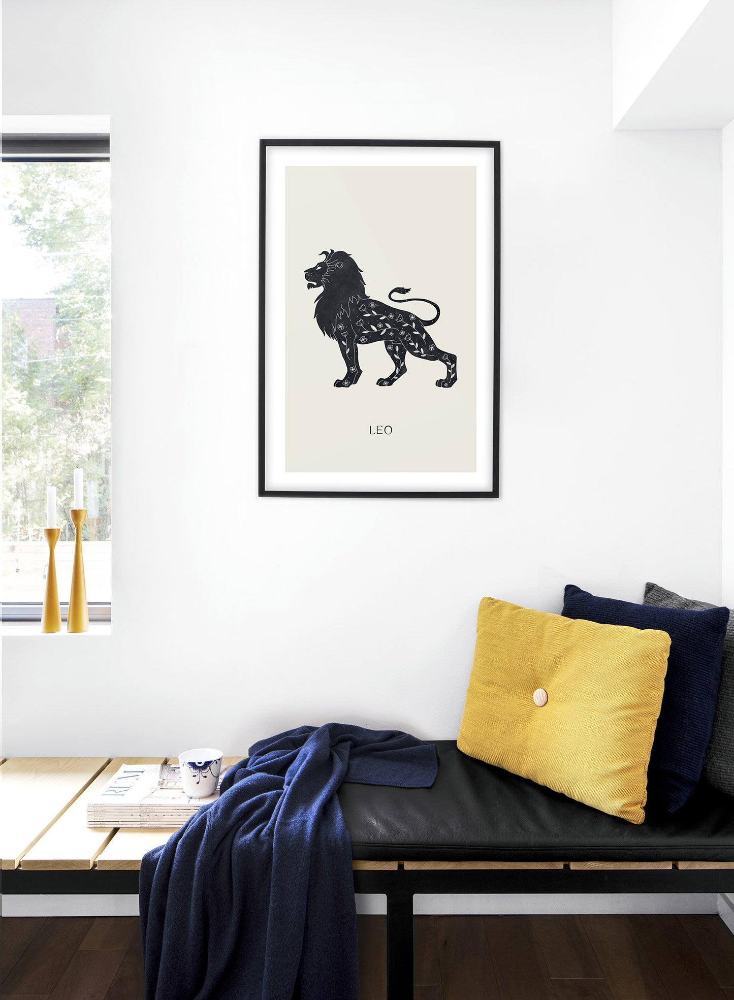 Celestial illustration poster by Opposite Wall with horoscope zodiac of Leo - Lifestyle - Bedroom