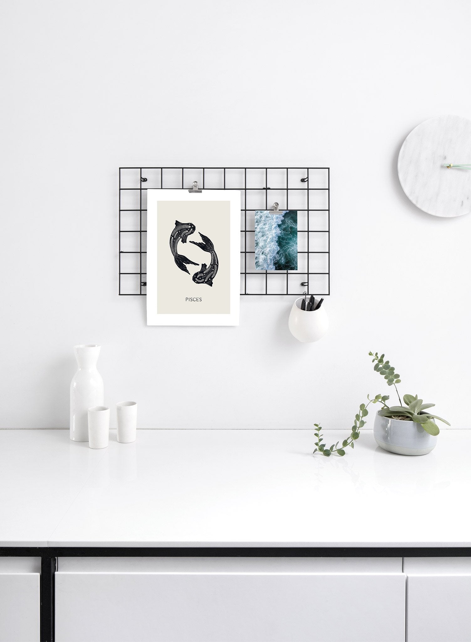 Celestial poster by Opposite Wall with illustration of Pisces horoscope symbol - Lifestyle Duo - Bedroom