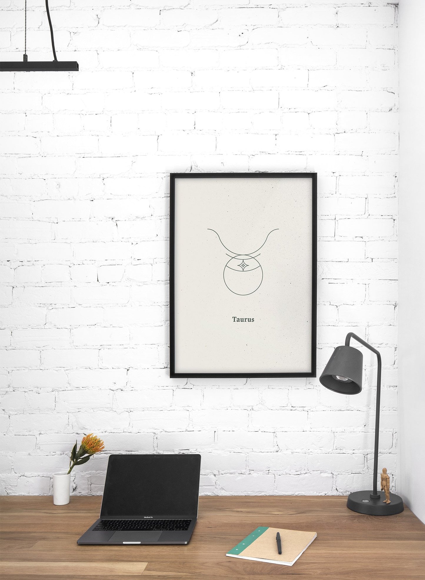 Minimalist celestial illustration poster by Opposite Wall with Taurus symbol - Lifestyle - Office Desk
