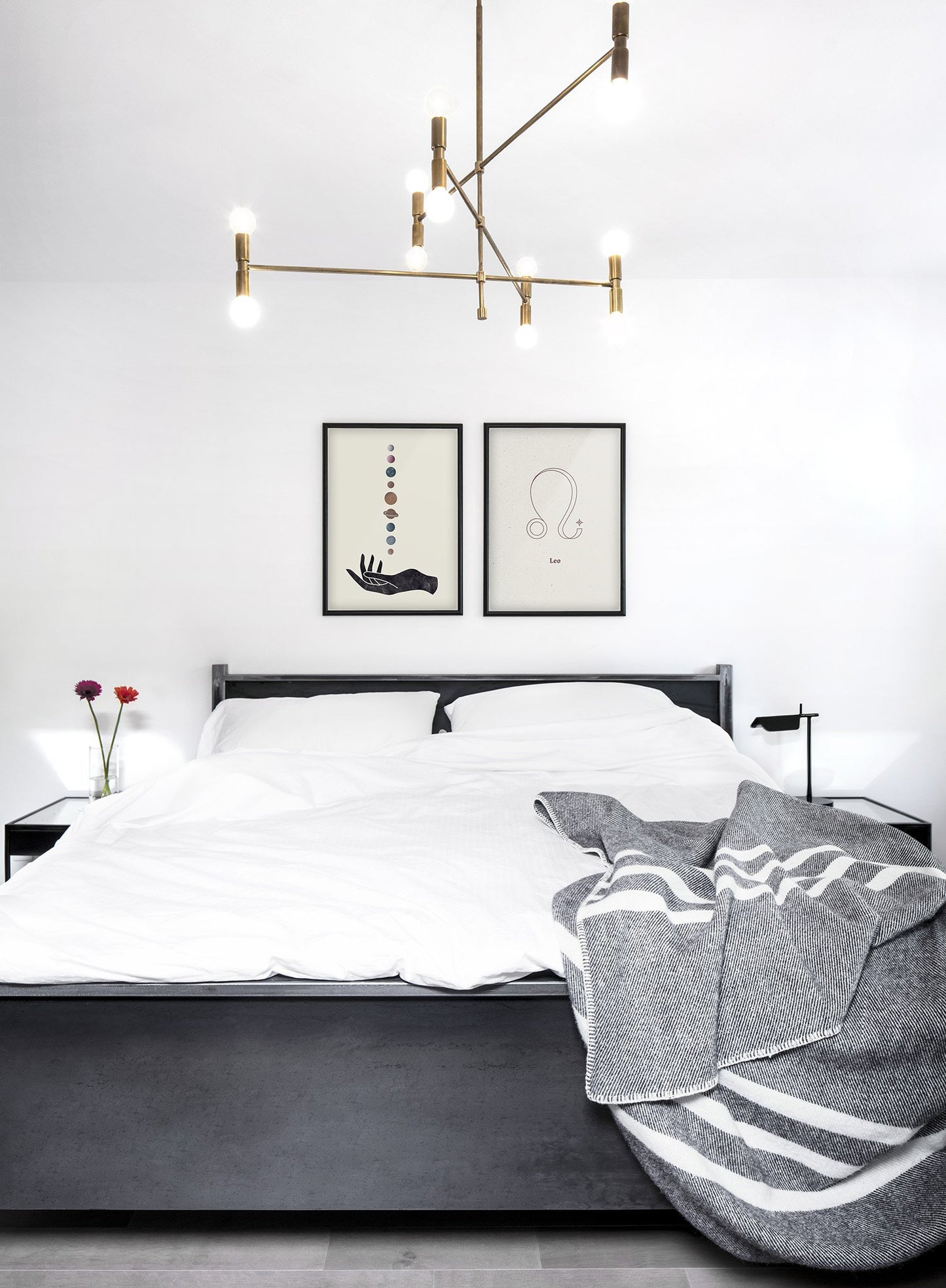 Minimalist celestial illustration poster by Opposite Wall with Leo symbol - Lifestyle Duo - Bedroom
