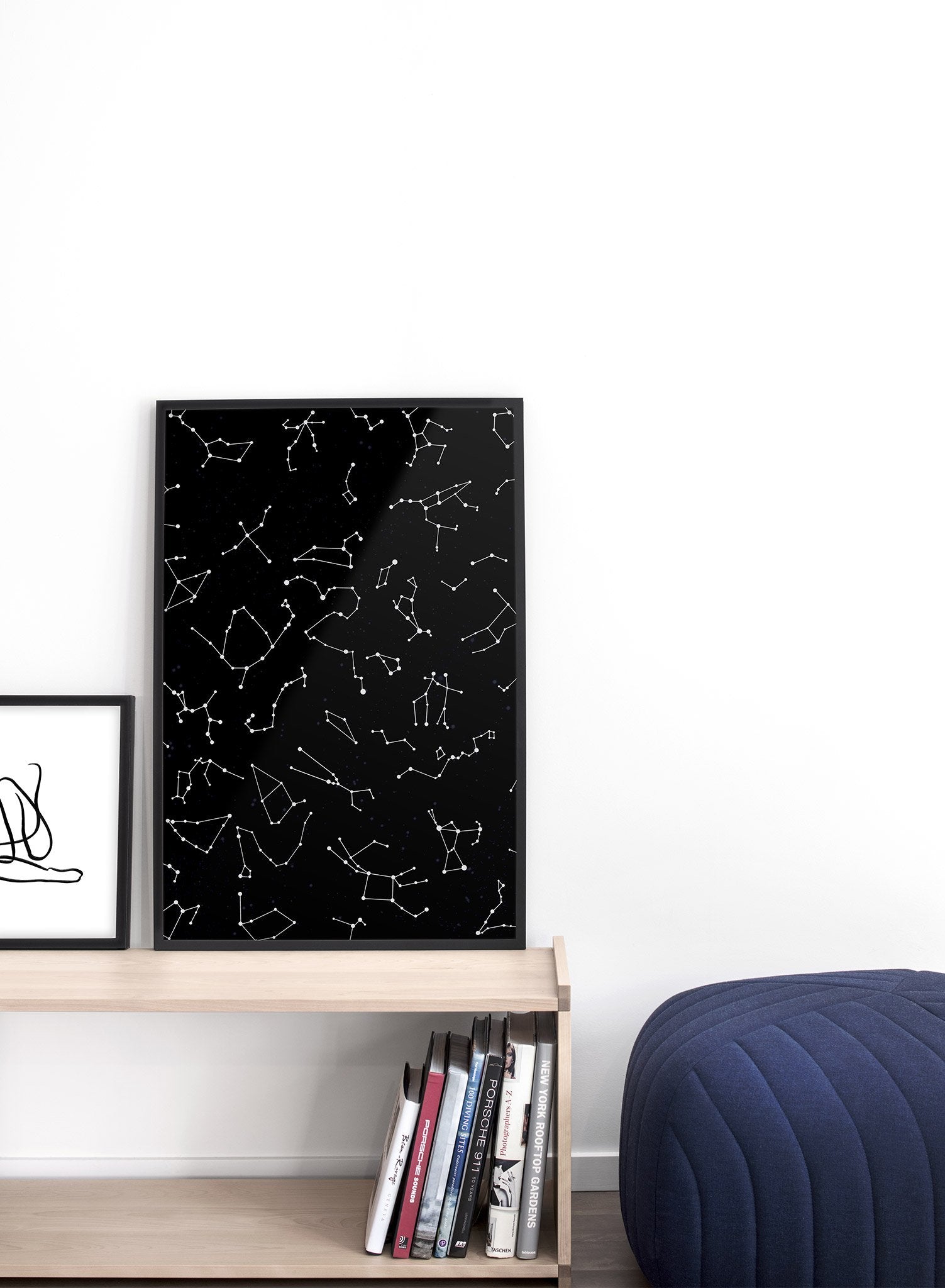Celestial illustration poster by Opposite Wall with star constellations - Lifestyle Duo - Living Room