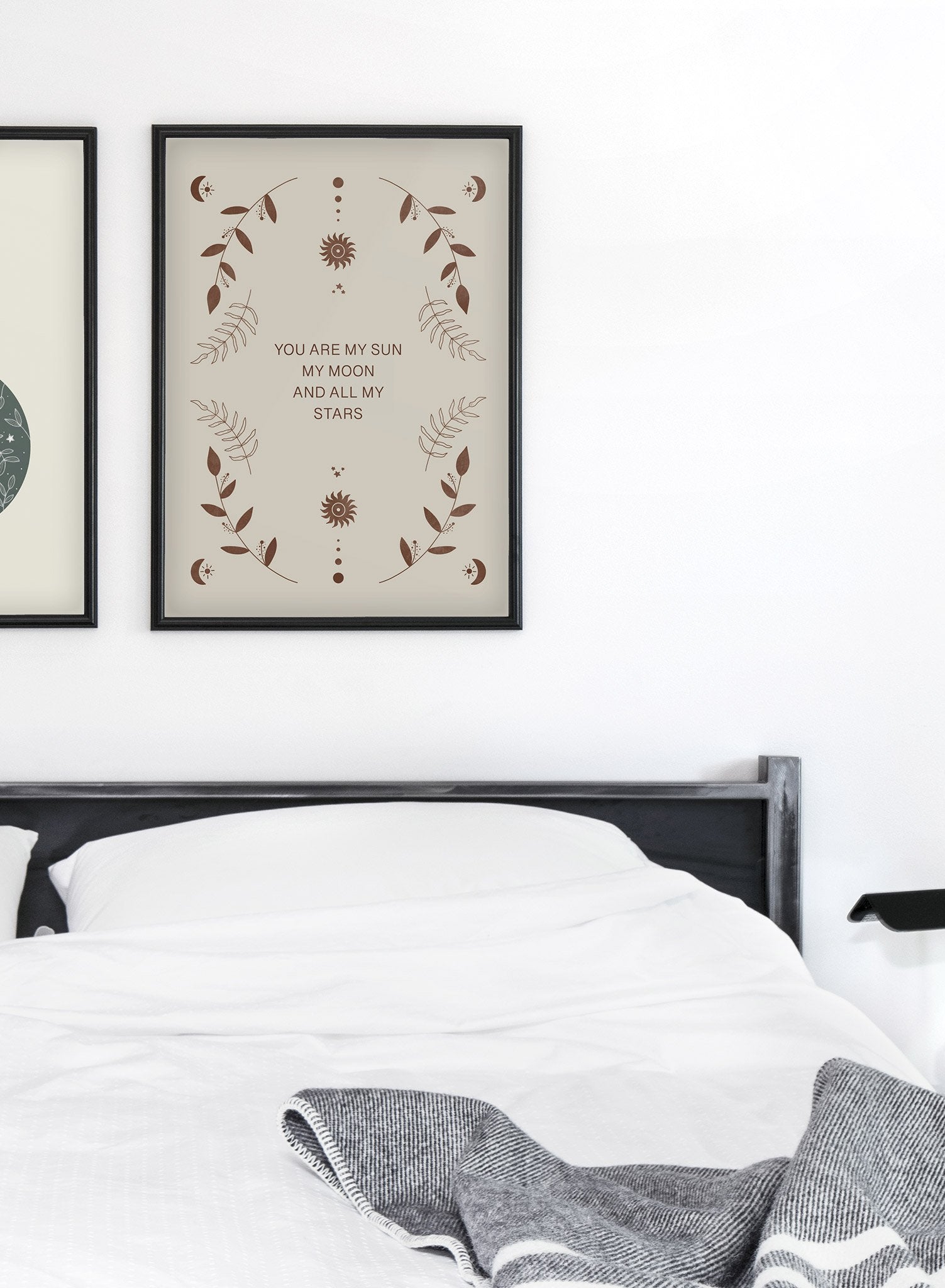 Celestial typography poster by Opposite Wall with Celestial Love quote - Lifestyle Duo - Bedroom