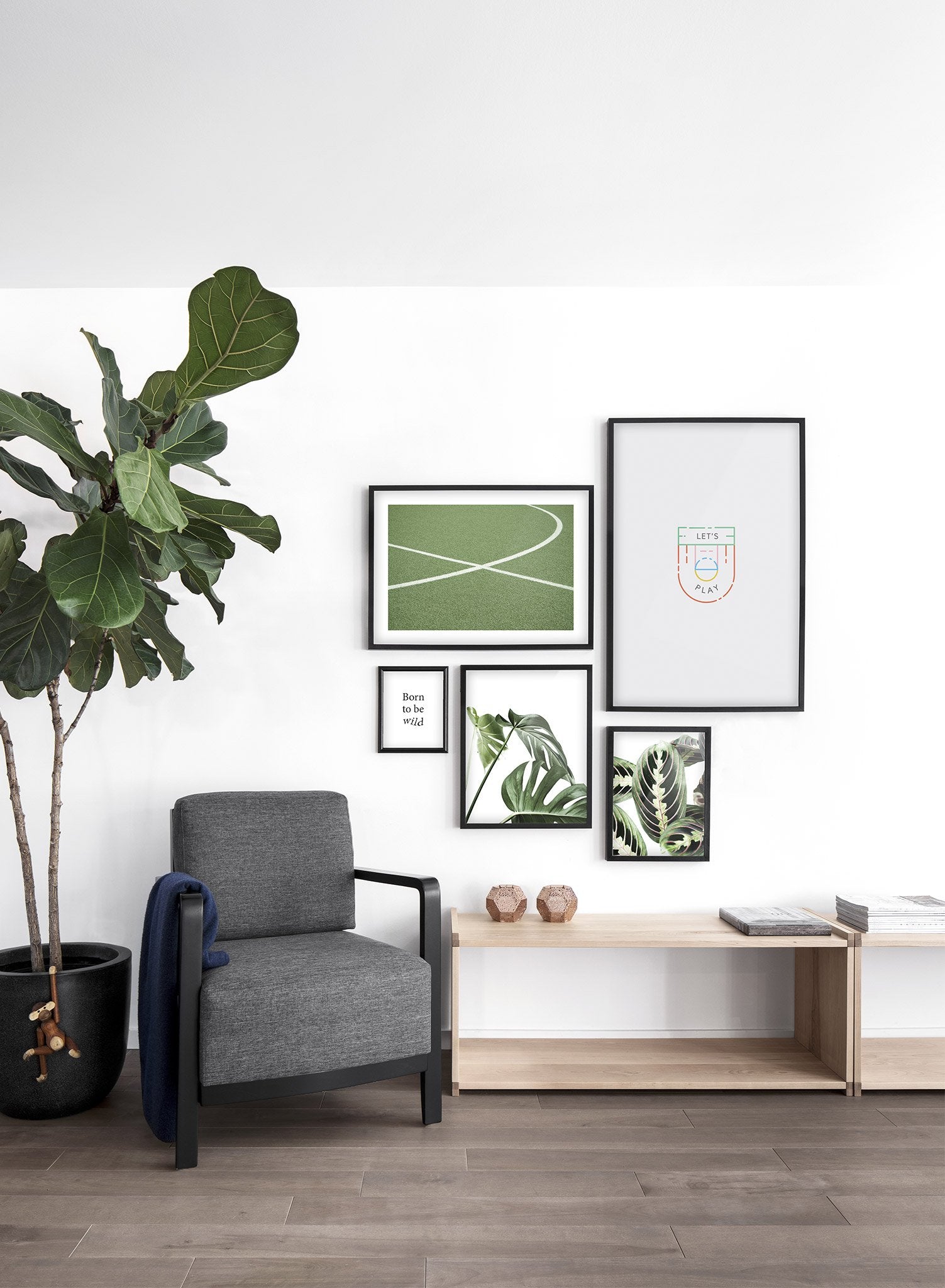 Modern minimalist poster by Opposite Wall with photography of soccer field - Lifestyle Gallery - Living Room