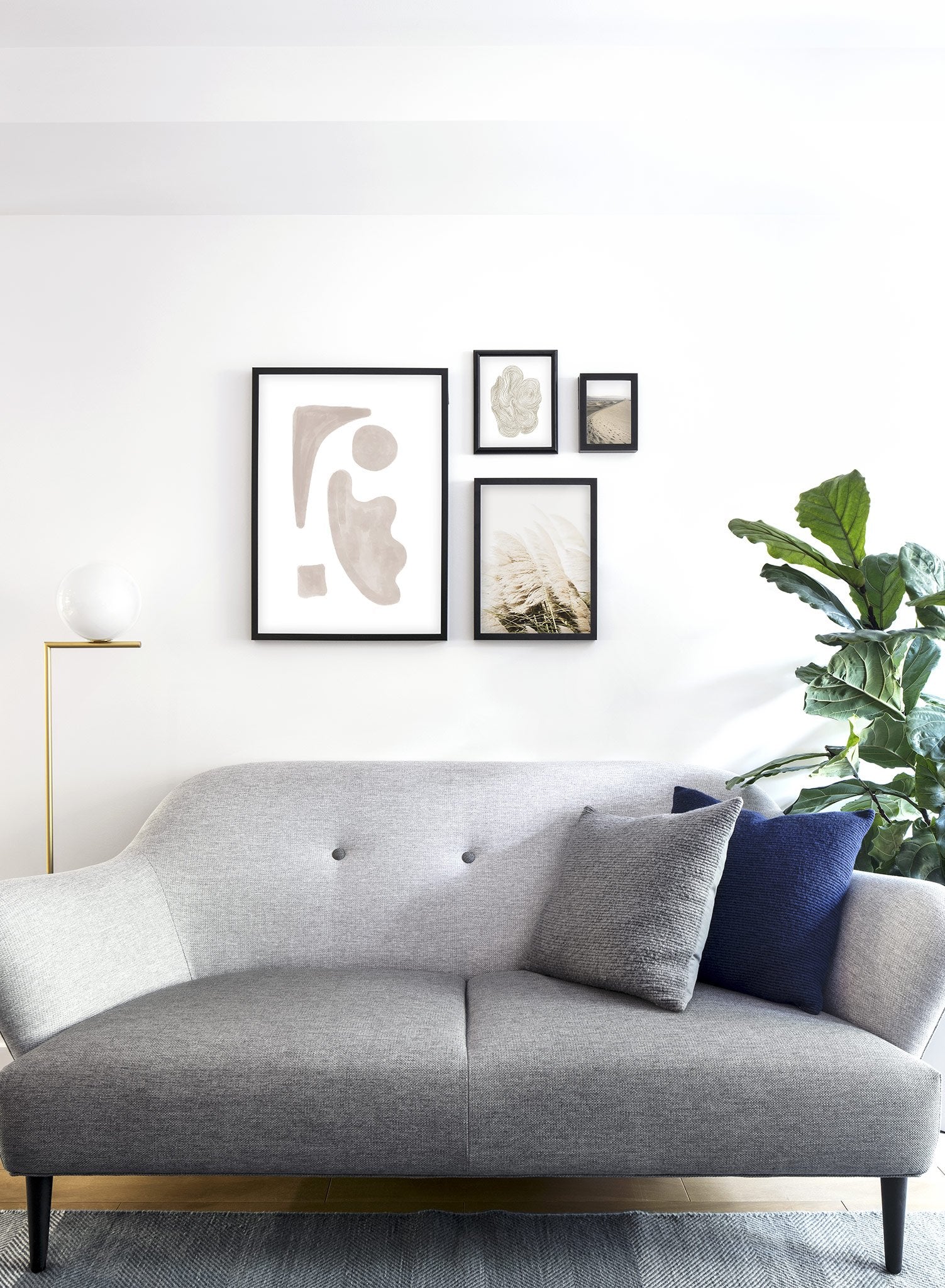 Modern minimalist poster by Opposite Wall with abstract illustration of beige shapes - Lifestyle Gallery - Living Room