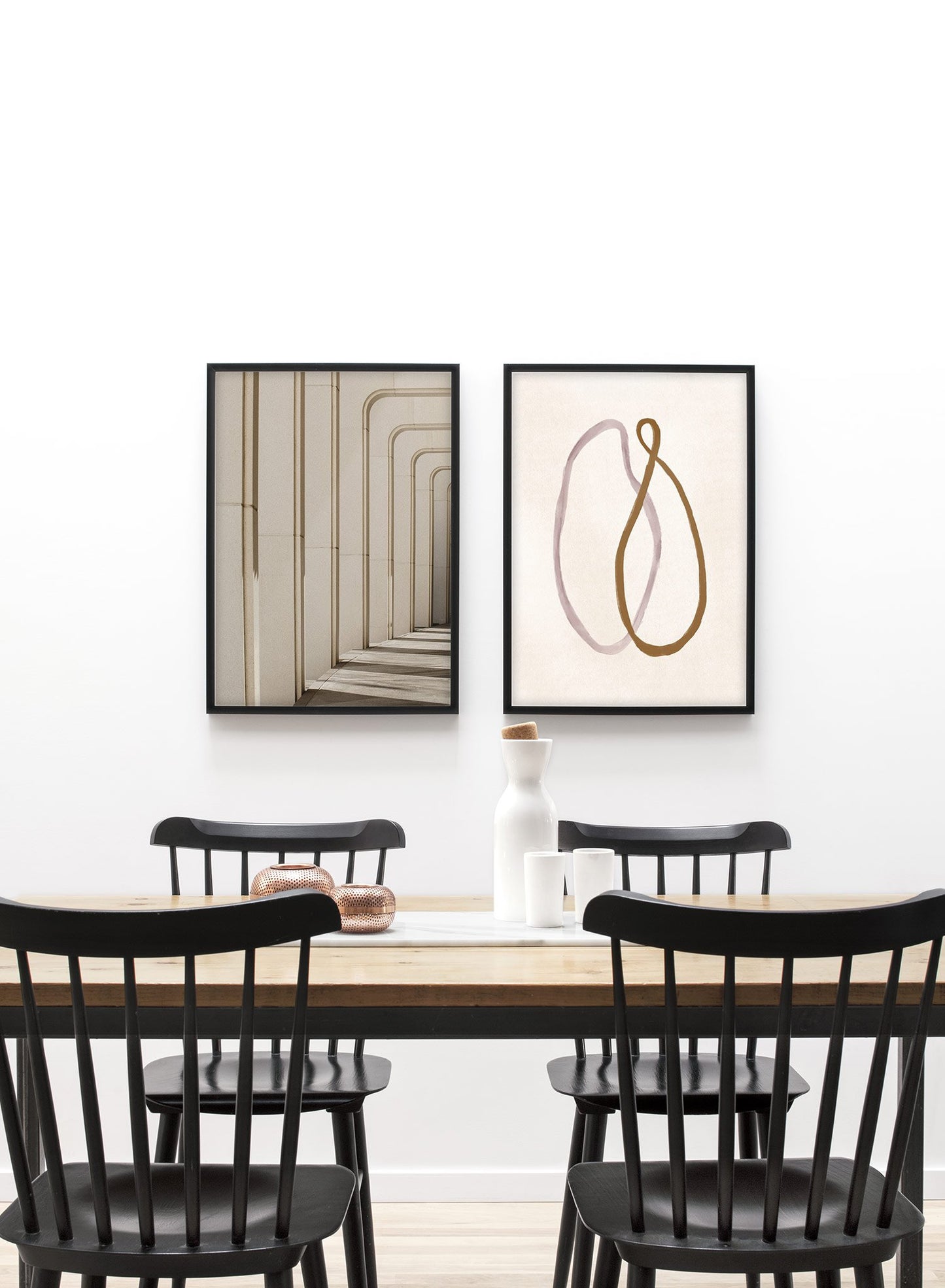 Modern minimalist poster by Opposite Wall with photography of building arches in the sun - Duo Lifestyle - Dining Room