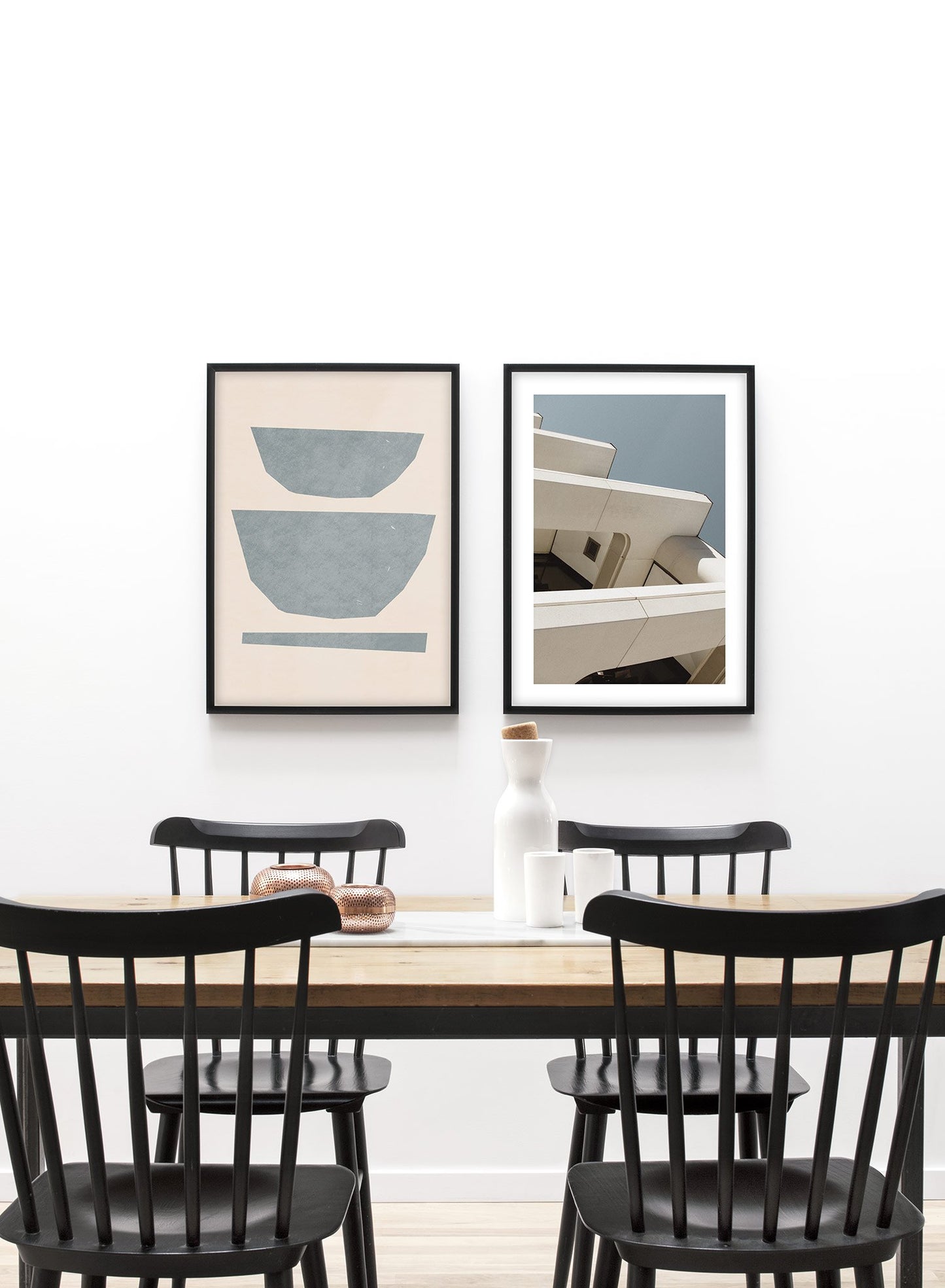 Modern minimalist poster by Opposite Wall with photography of building arches - Lifestyle Duo - Dining Room