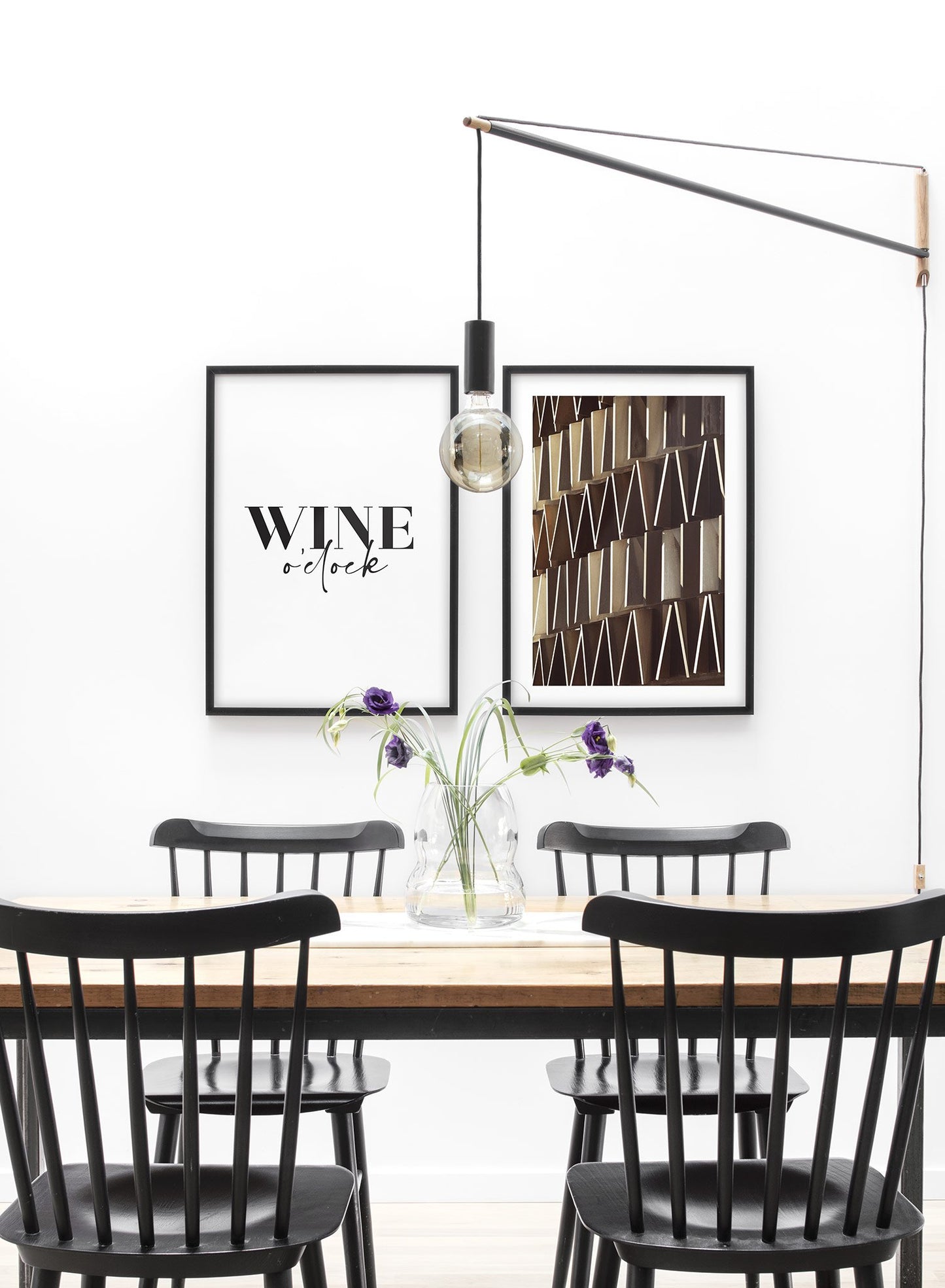 Modern minimalist poster by Opposite Wall with photography of different shapes on a building - Lifestyle Duo - Dining Room