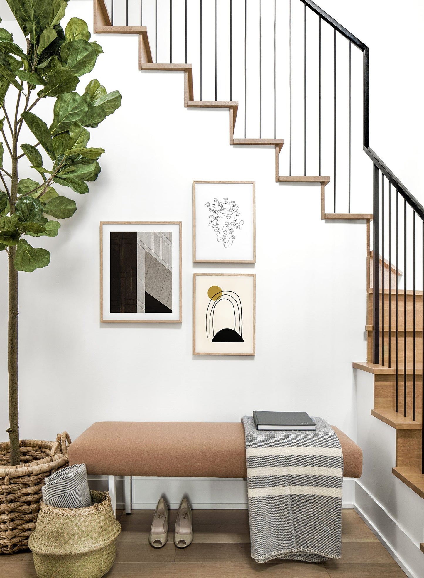 Modern minimalist poster by Opposite Wall with photography of close-up of cement building - Lifestyle Trio - Entryway