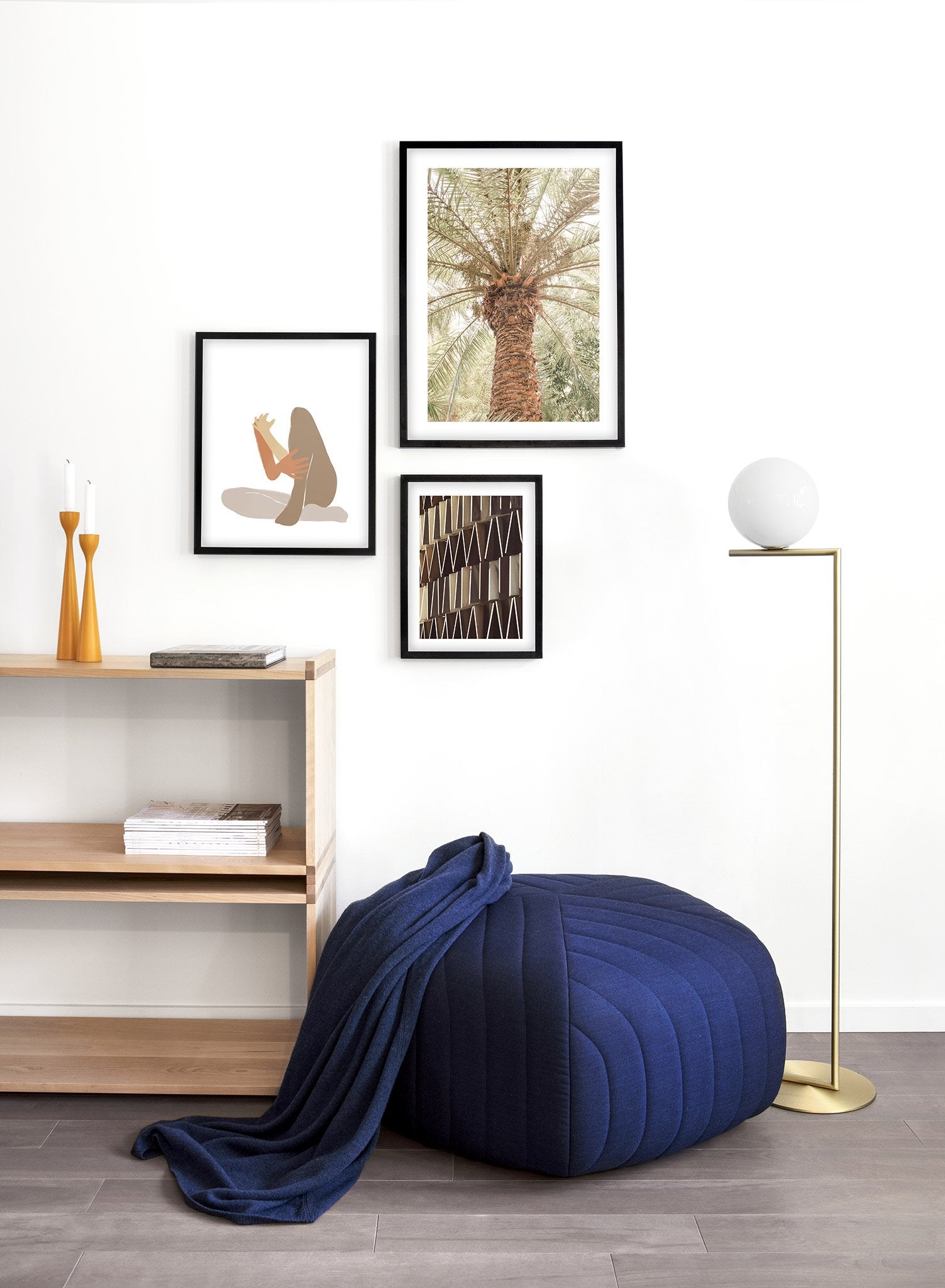 Modern nature photography poster by Opposite Wall with close up of palm tree - Lifestyle Trio - Living Room