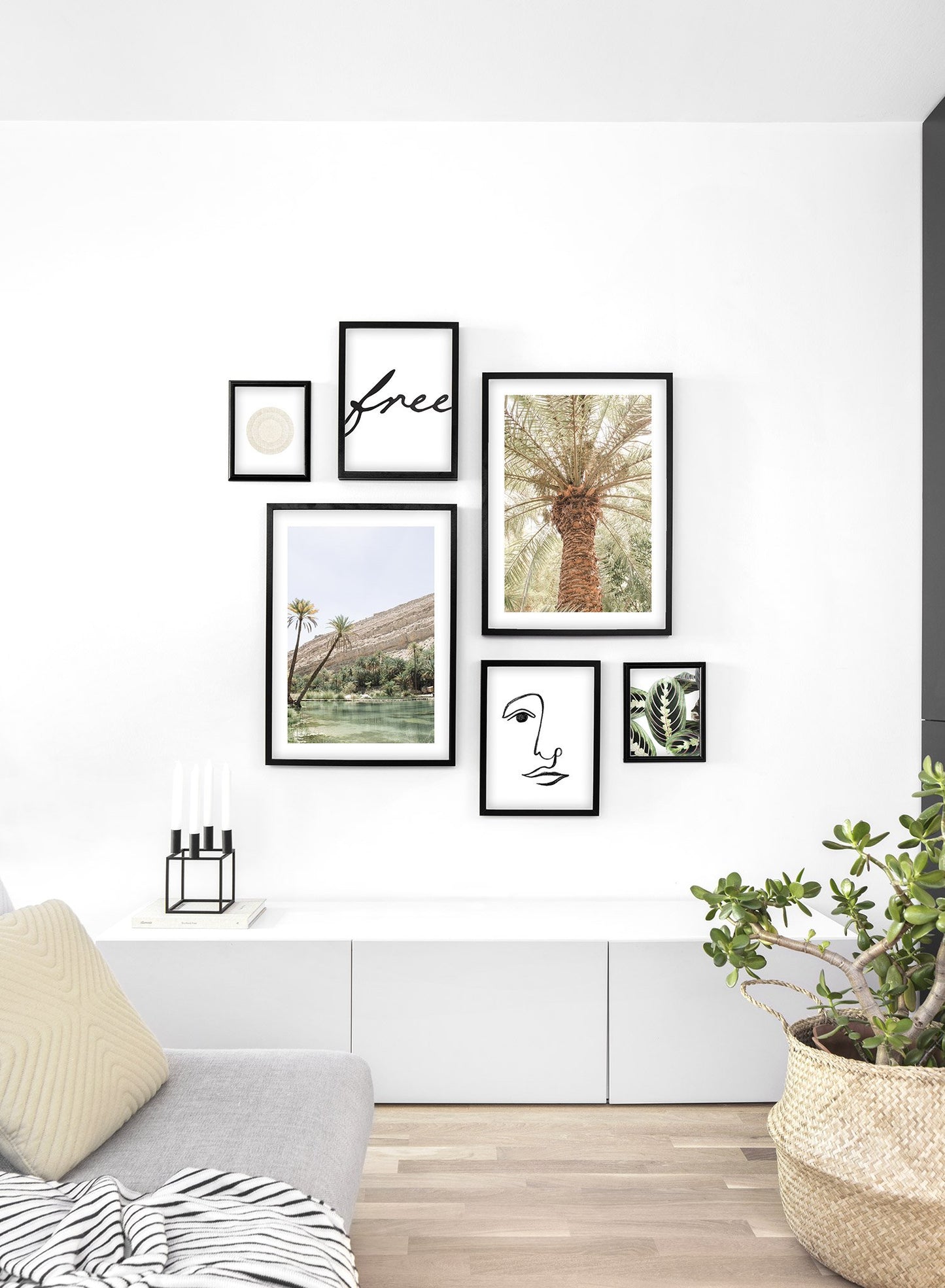 Modern landscape poster by Opposite Wall with photography of desert oasis - Lifestyle Gallery - Living Room