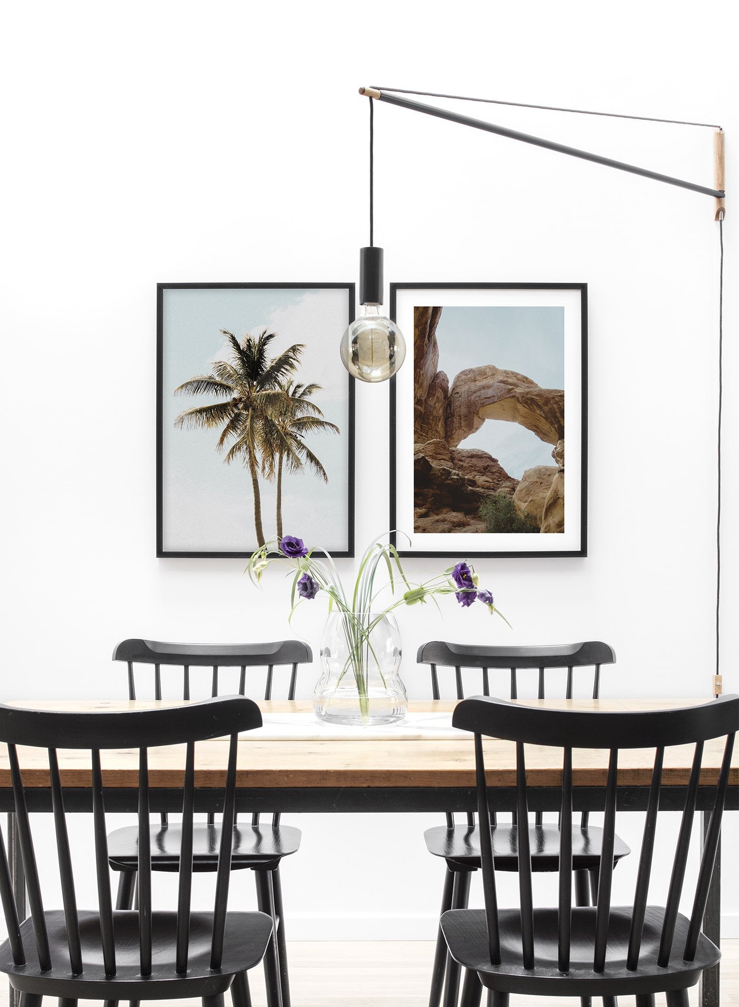 Modern minimalist photography poster by Opposite Wall with arched rock formation - Lifestyle Duo - Dining Room