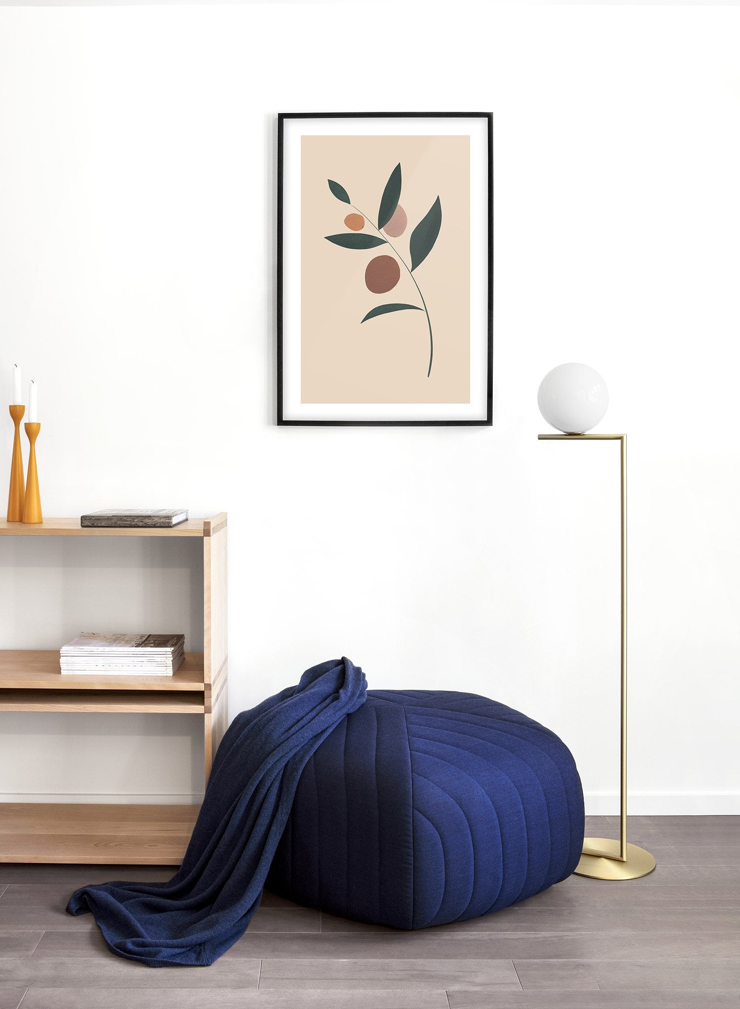Modern minimalist poster by Opposite Wall with single leaf on beige background - Lifestyle - Living Room
