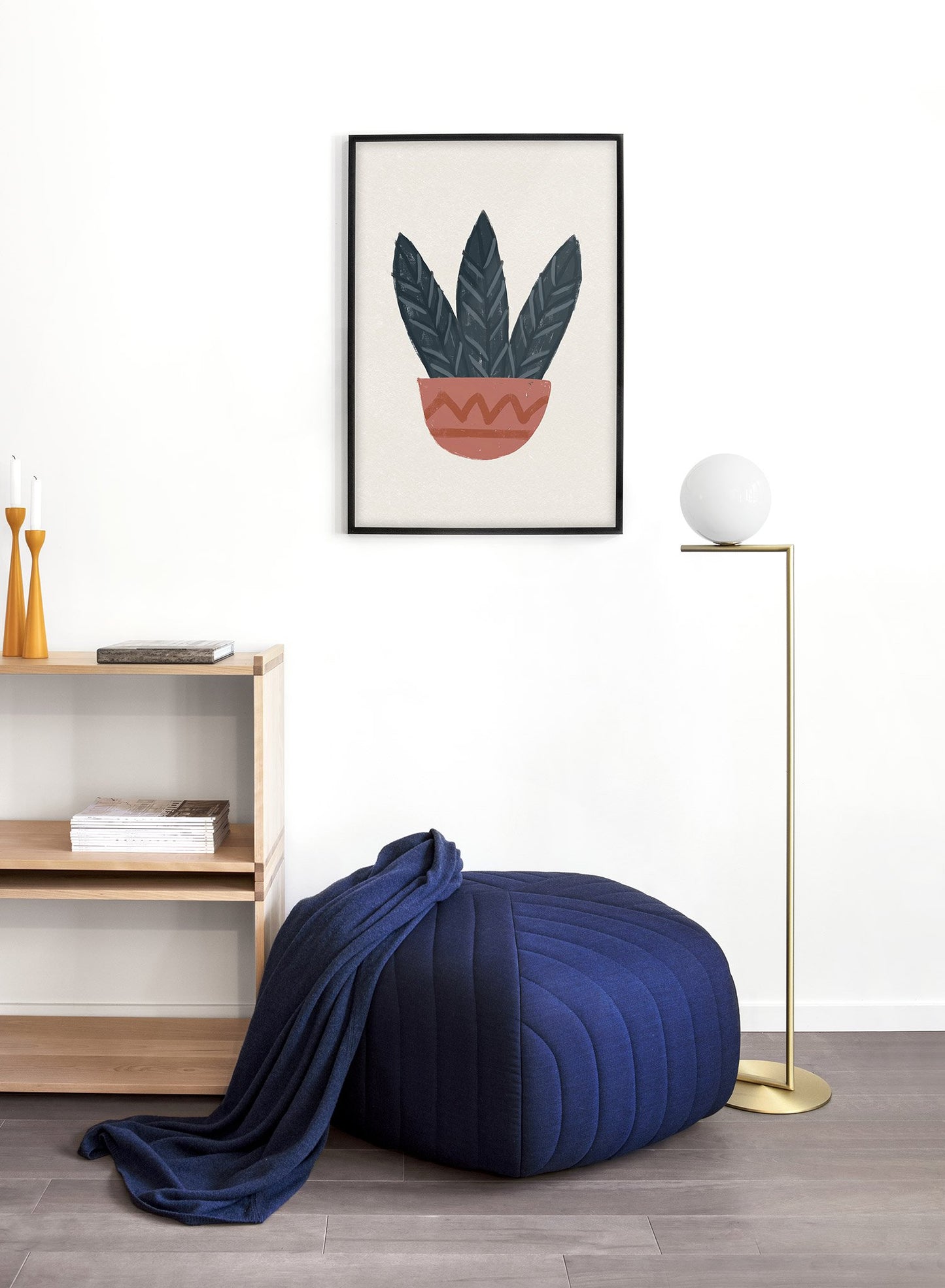 Modern minimalist illustration poster by Opposite Wall with terracotta planter and leaves - Lifestyle - Living Room