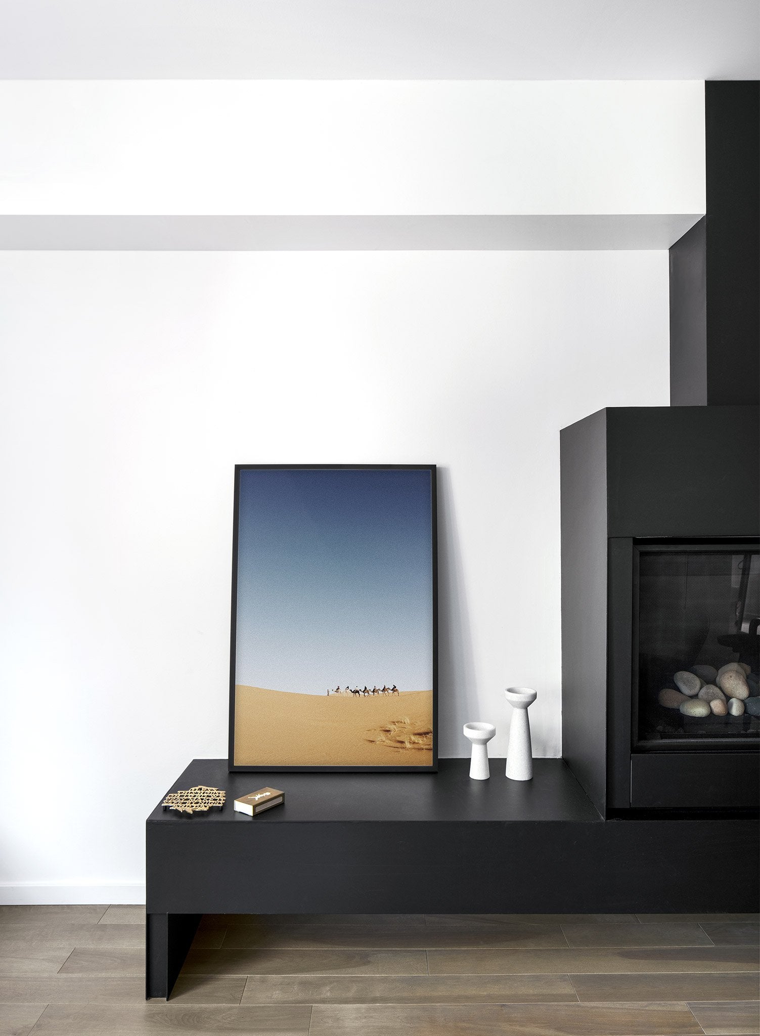 Modern minimalist poster by Opposite Wall with photography of camel Caravan in Sahara Desert - Lifestyle - Living Room