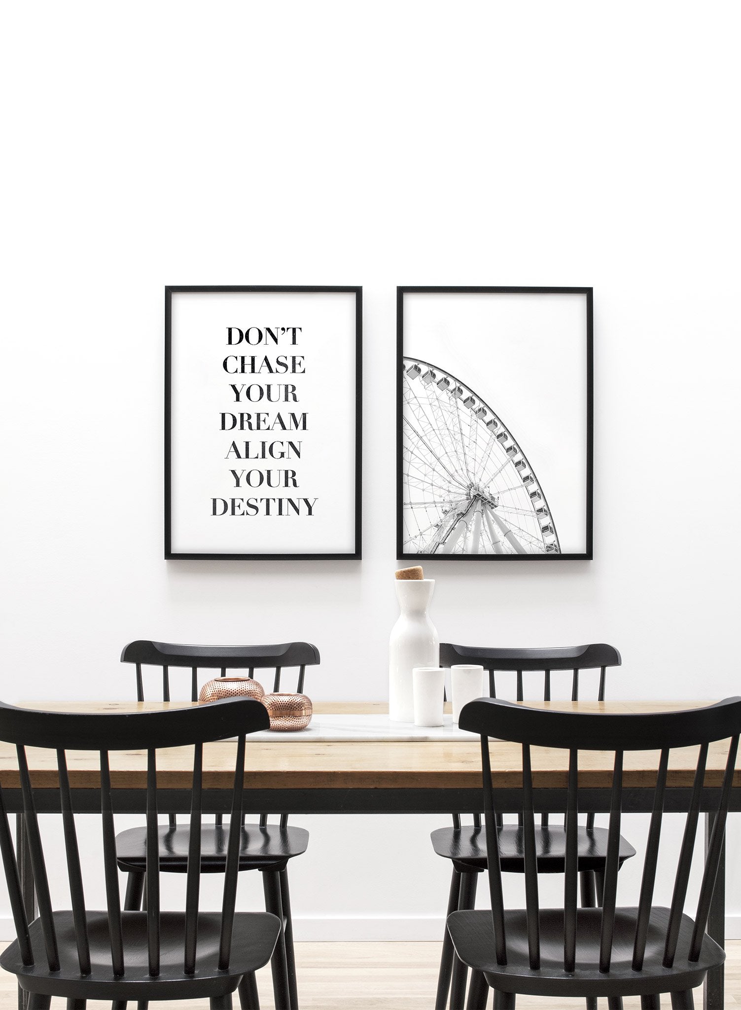 Modern minimalist celestial typography poster with quote Align Your Destiny - Lifestyle Duo - Living Room