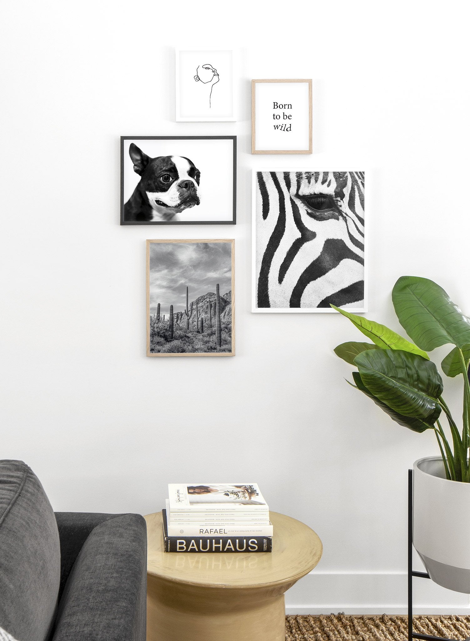 Kids nursery poster by Opposite Wall with black and white dog photography - Lifestyle Gallery - Living Room