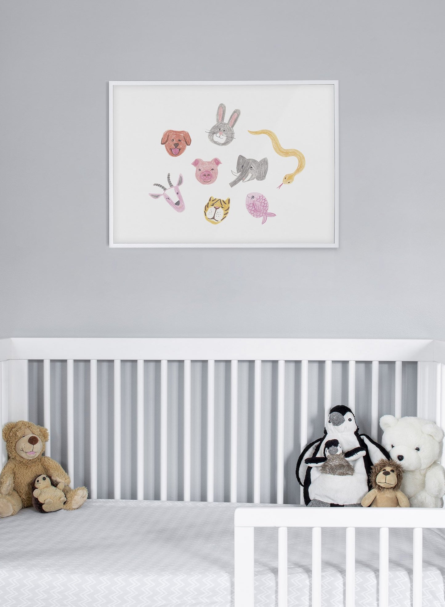 Kids nursery poster by Opposite Wall with animal illustrations At The Zoo. - Kids Nursery