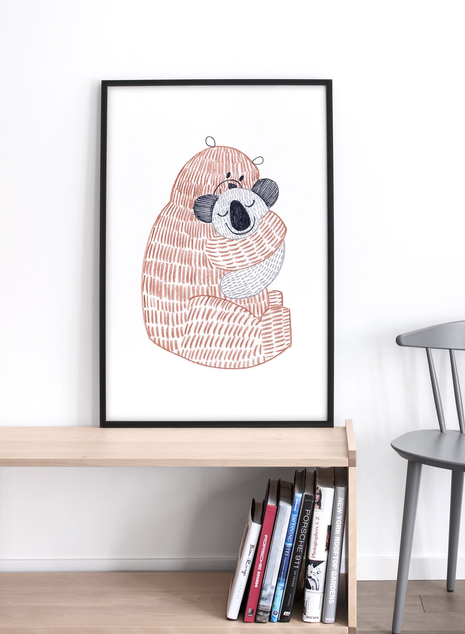 Kids nursery poster by Opposite Wall with Bear Hug illustration - Lifestyle - Living Room
