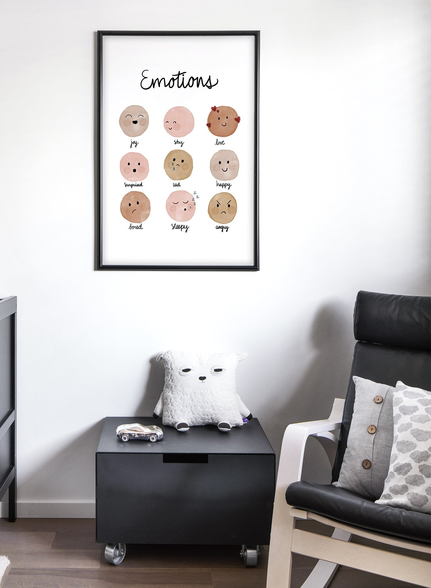 Kids nursery poster by Opposite Wall with facial emotions watercolours - Lifestyle - Kids Bedroom