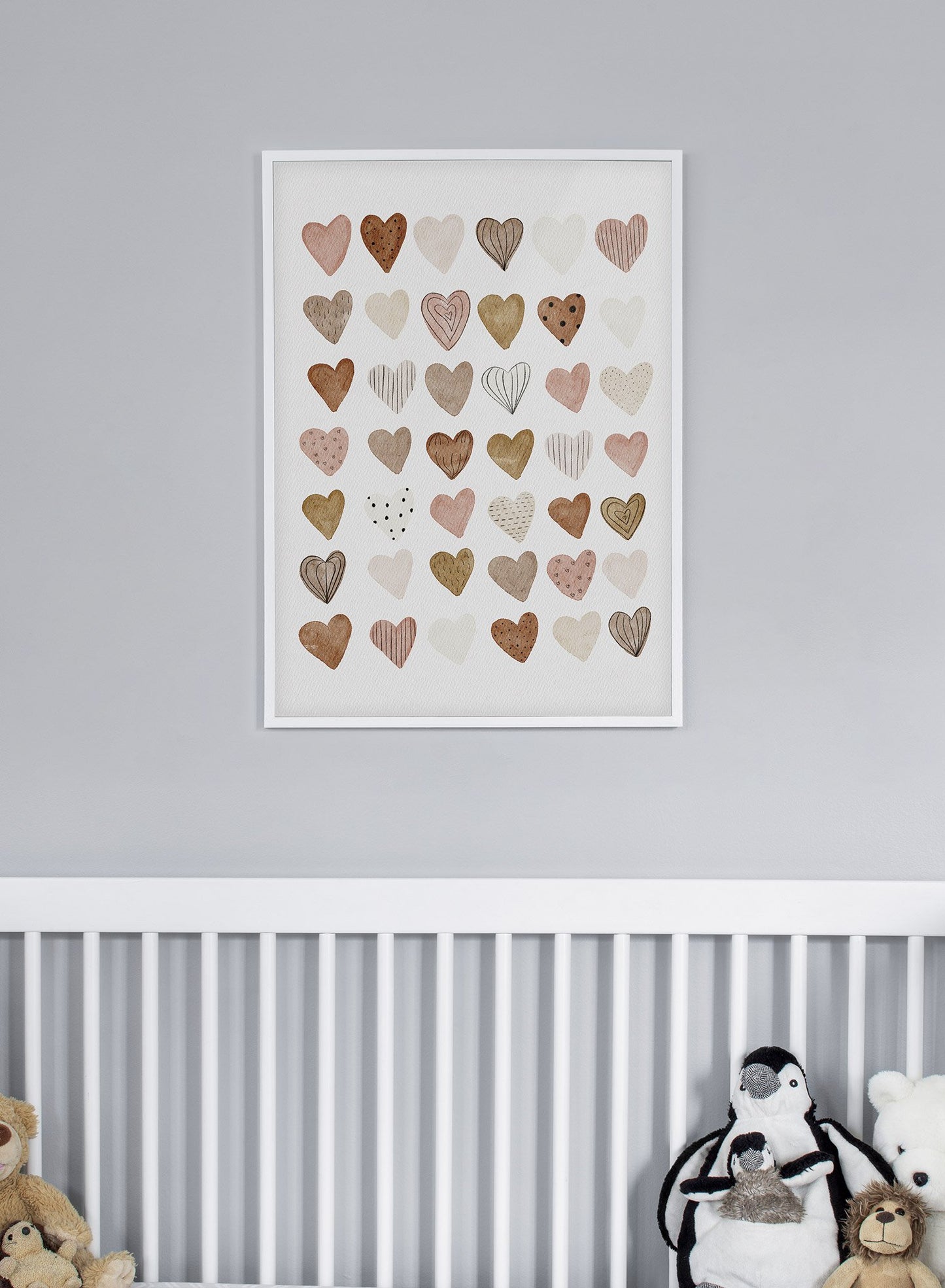 Kids nursery poster by Opposite Wall with watercolour hearts - Lifestyle - Kids Nursery