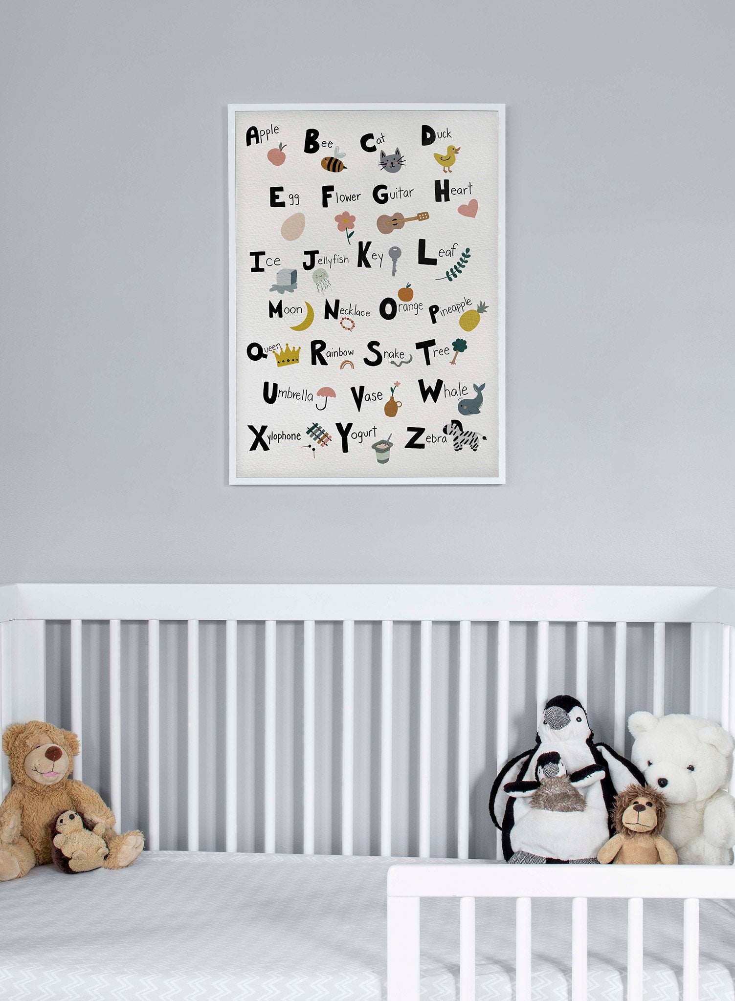 Kids nursery poster by Opposite Wall with Alphabet illustrations