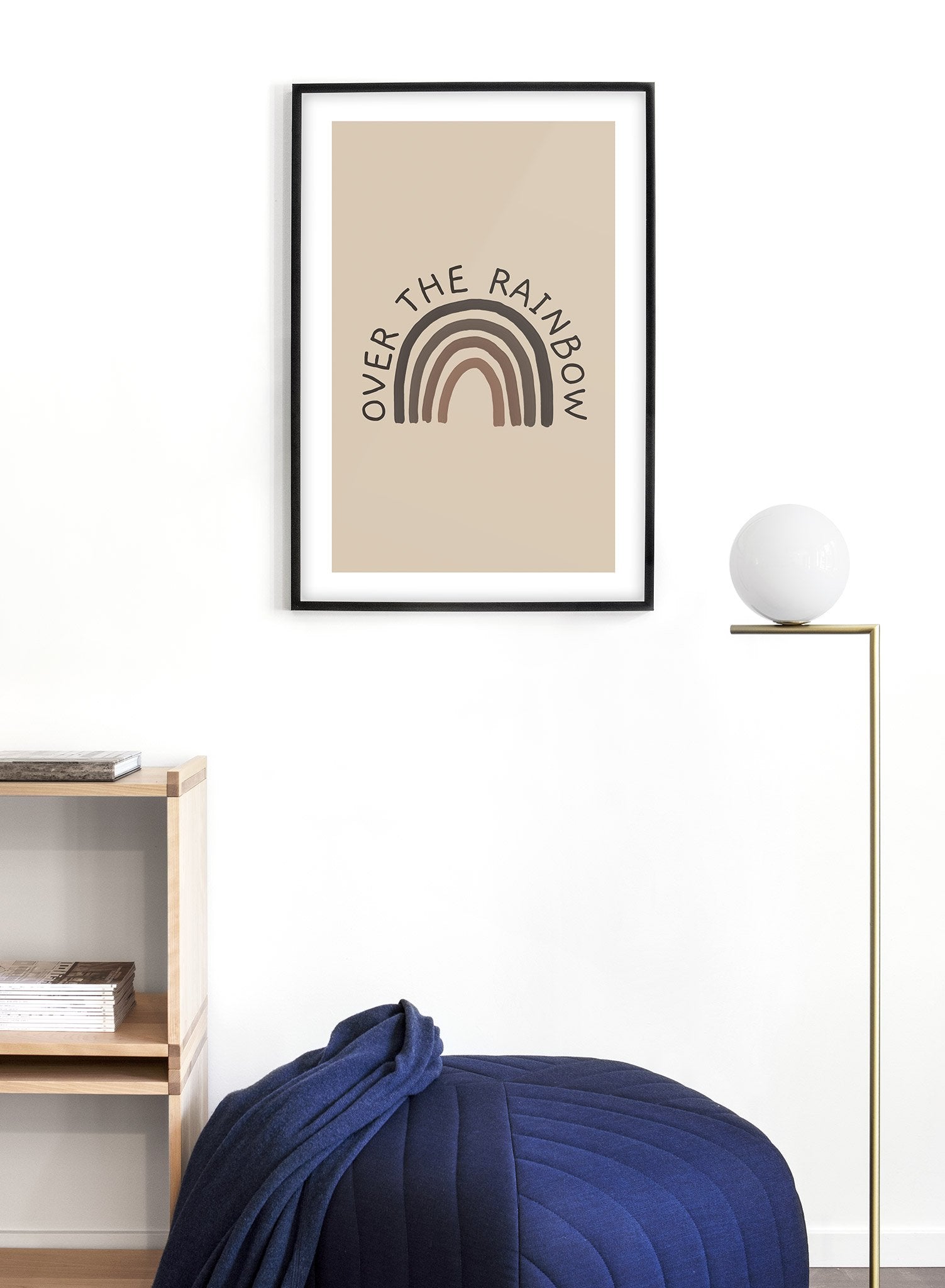 Kids nursery typography poster by Opposite Wall with Over the Rainbow quote - Lifestyle - Living Room