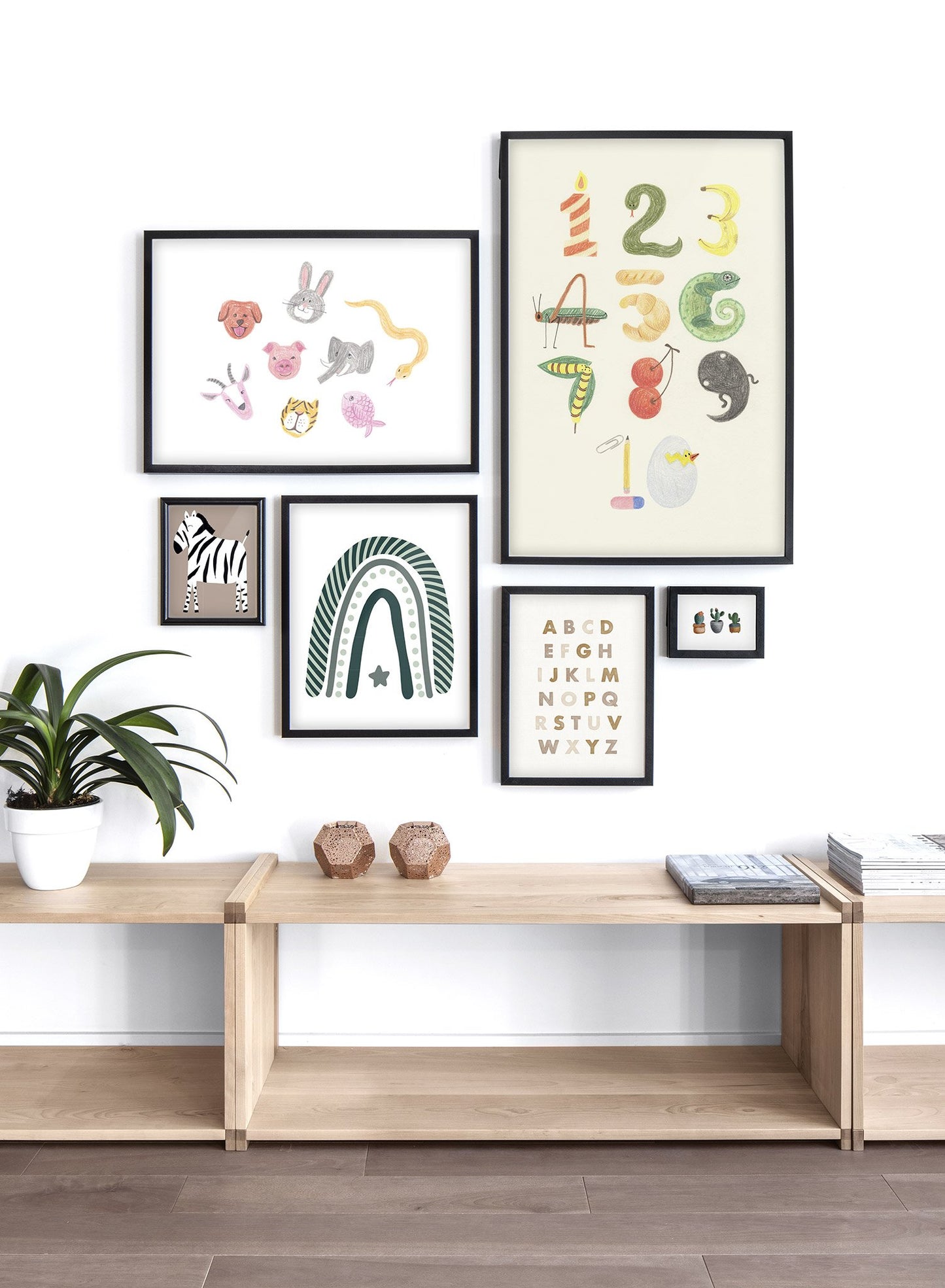 Kids nursery poster by Opposite Wall with numbers in nature drawing - Lifestyle Gallery - Living Room