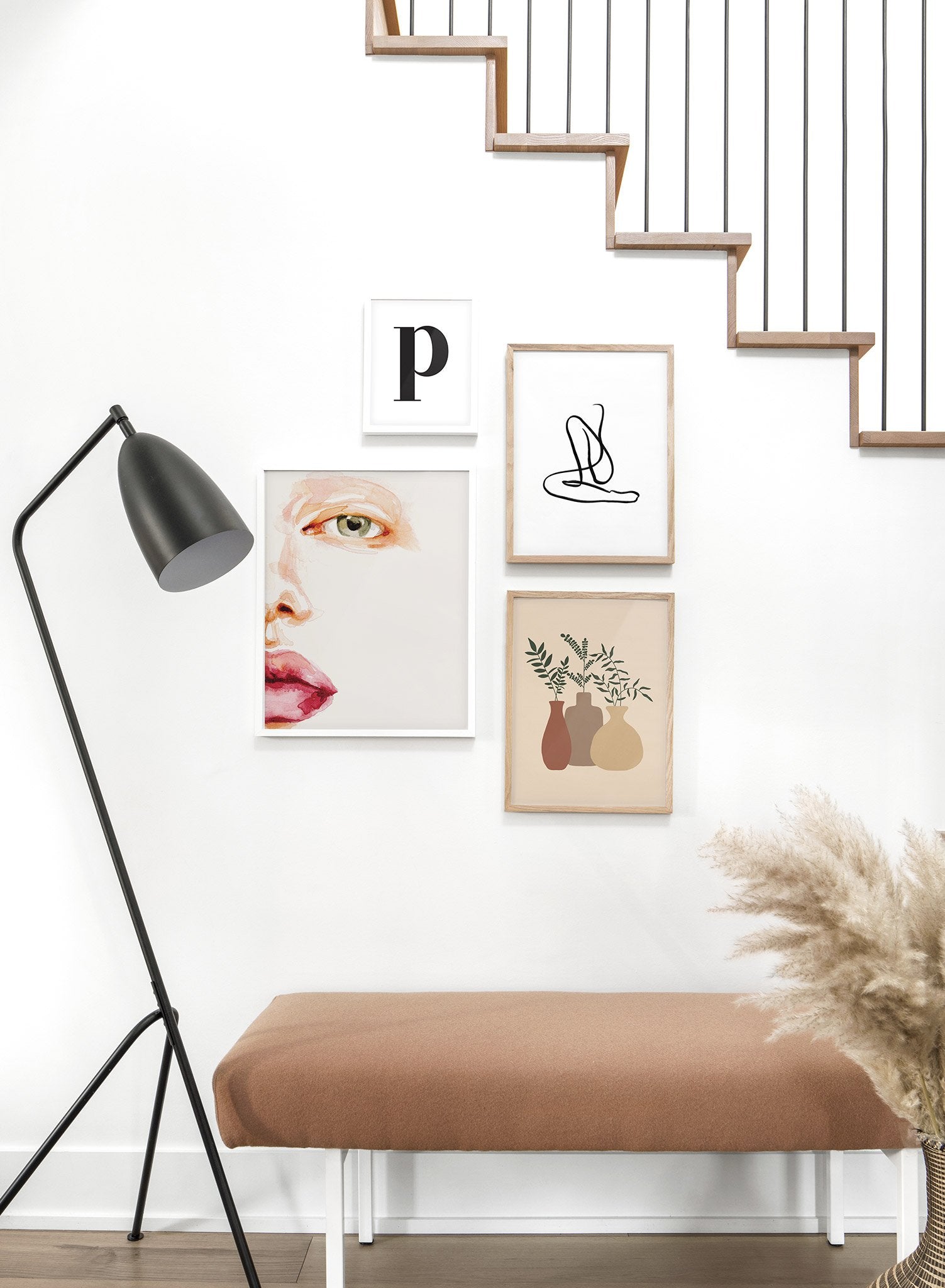 Fashion illustration poster by Opposite Wall with close up of face - Lifestyle Gallery - Entryway