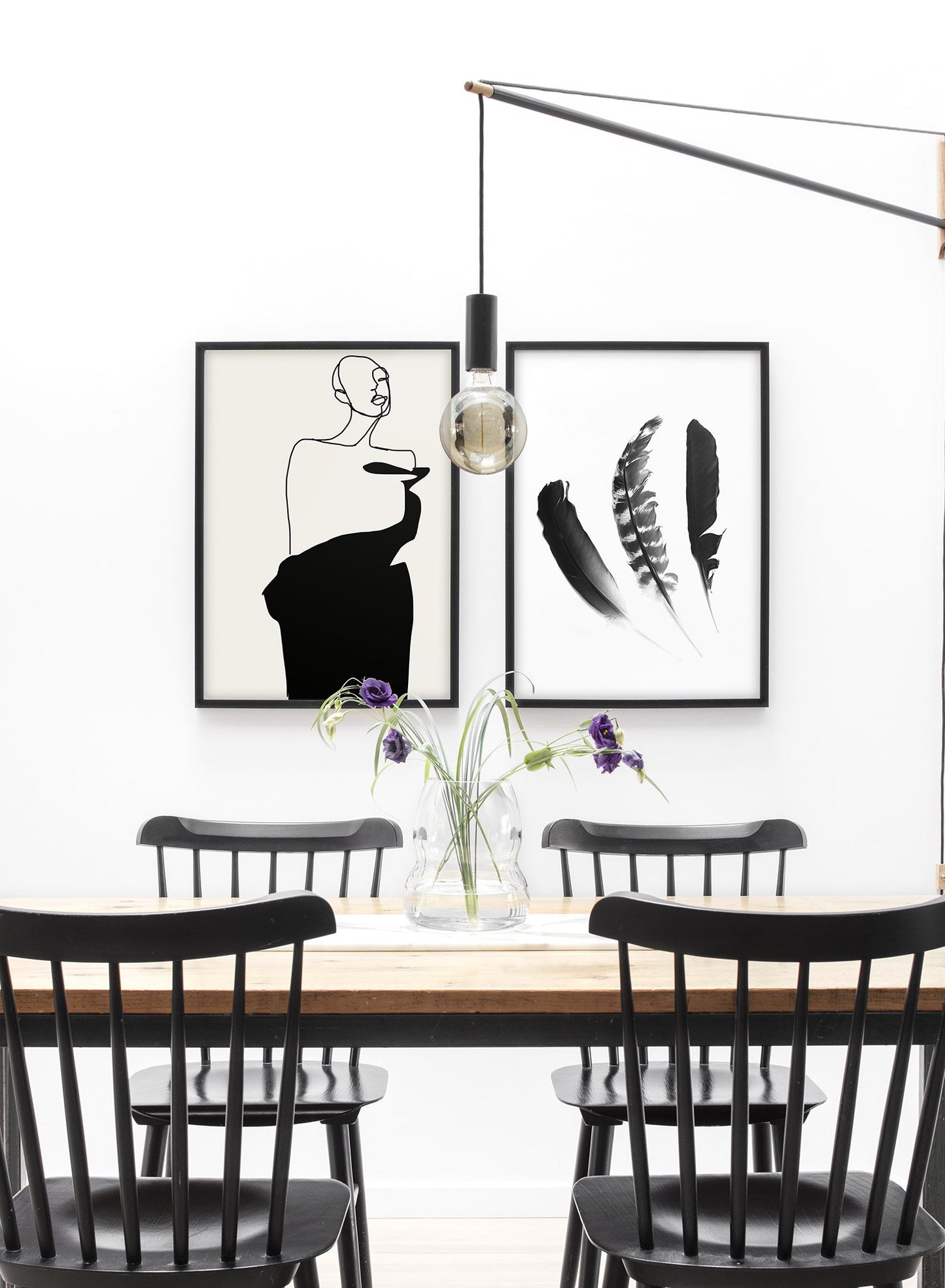 Fashion illustration poster by Opposite Wall with abstract woman drawing - Lifestyle Duo - Dining Room