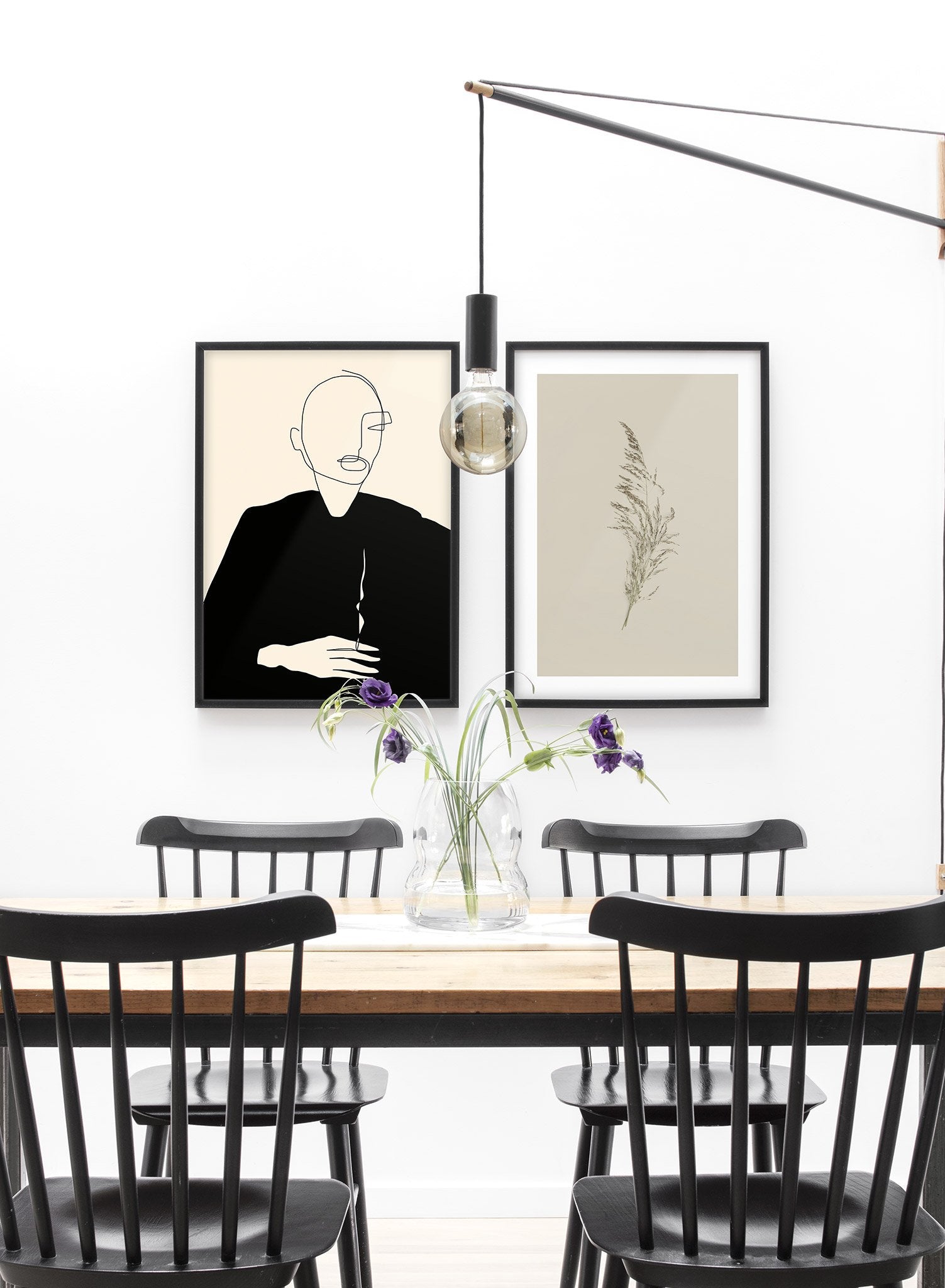 Fashion illustration poster by Opposite Wall with abstract woman - Lifestyle Duo - Dining Room