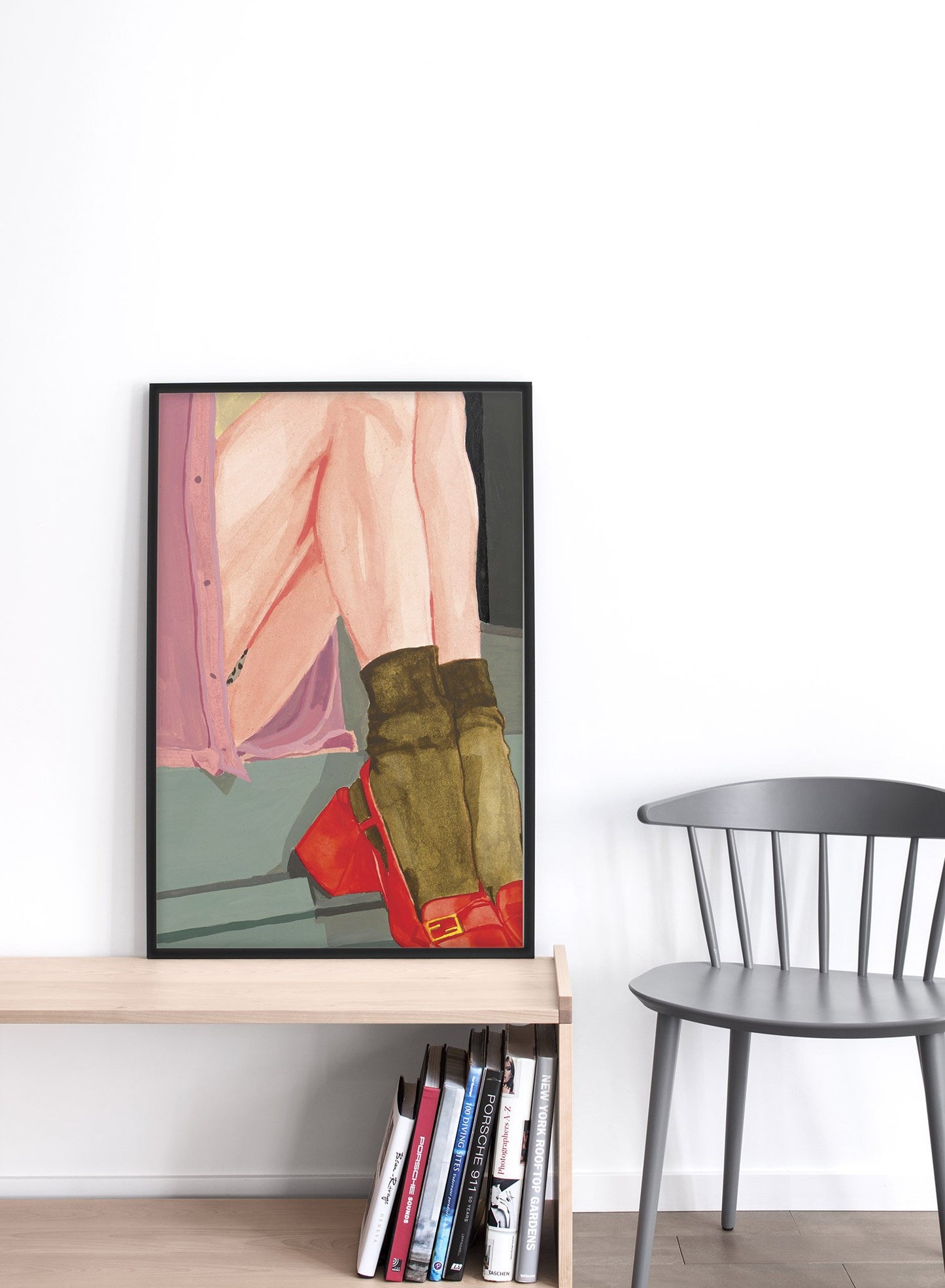 Fashion illustration poster by Opposite Wall with woman sitting - Lifestyle - Living Room