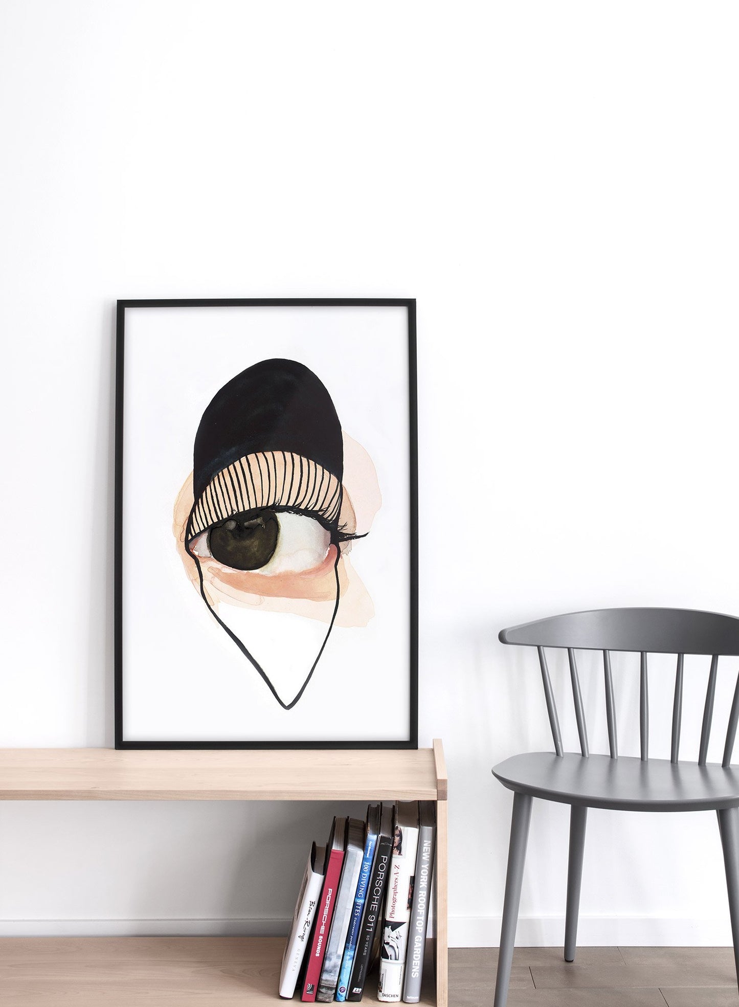 Fashion illustration poster by Opposite Wall with close up of eye - Lifestyle - Living Room