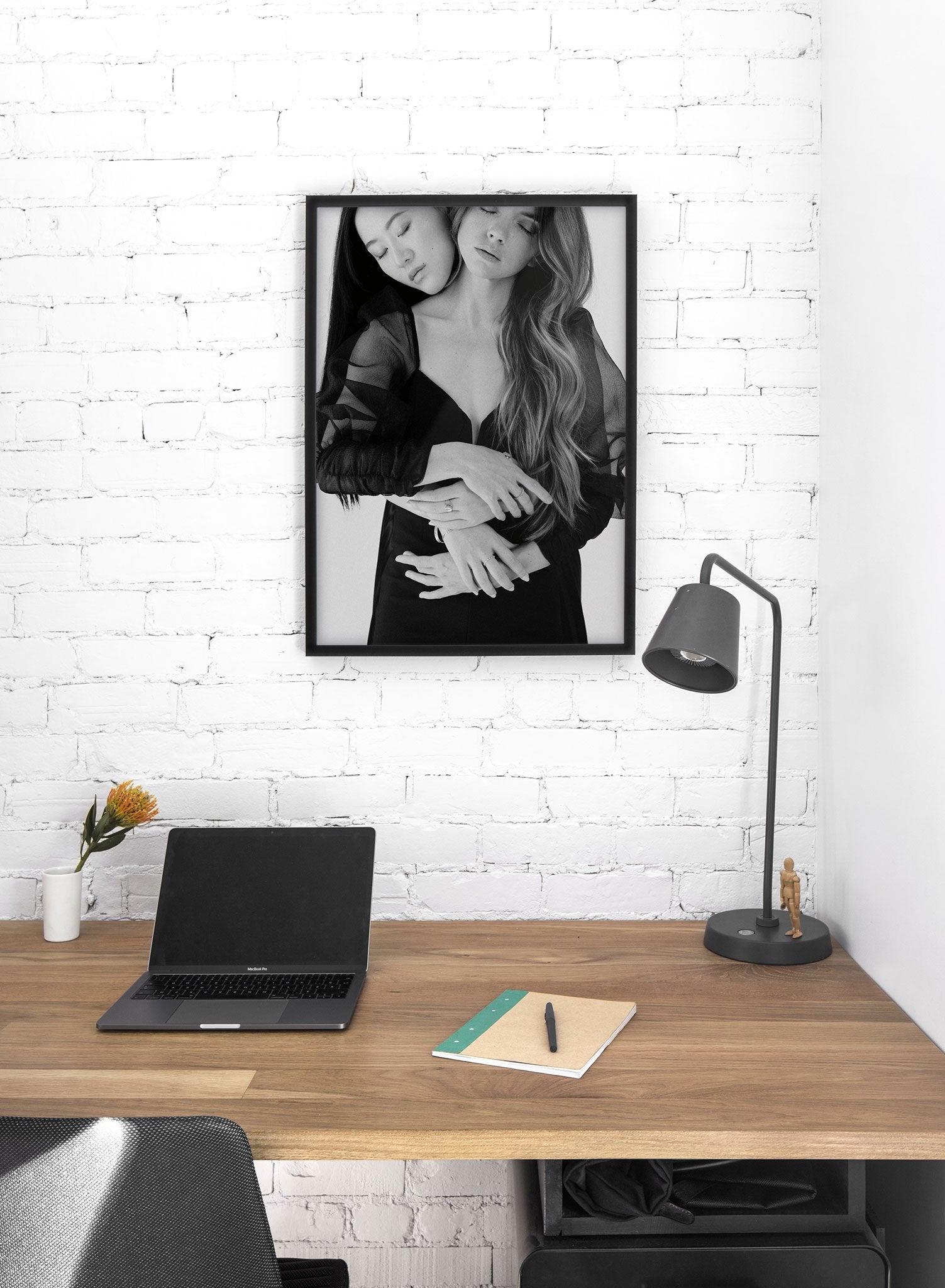 Black and white fashion photography poster by Opposite Wall with women embracing - Lifestyle - Office Desk