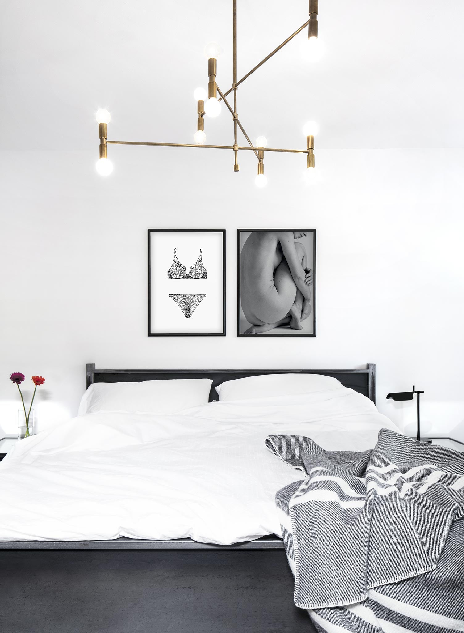 Fashion illustration poster by Opposite Wall with lingerie - Lifestyle Duo - Bedroom