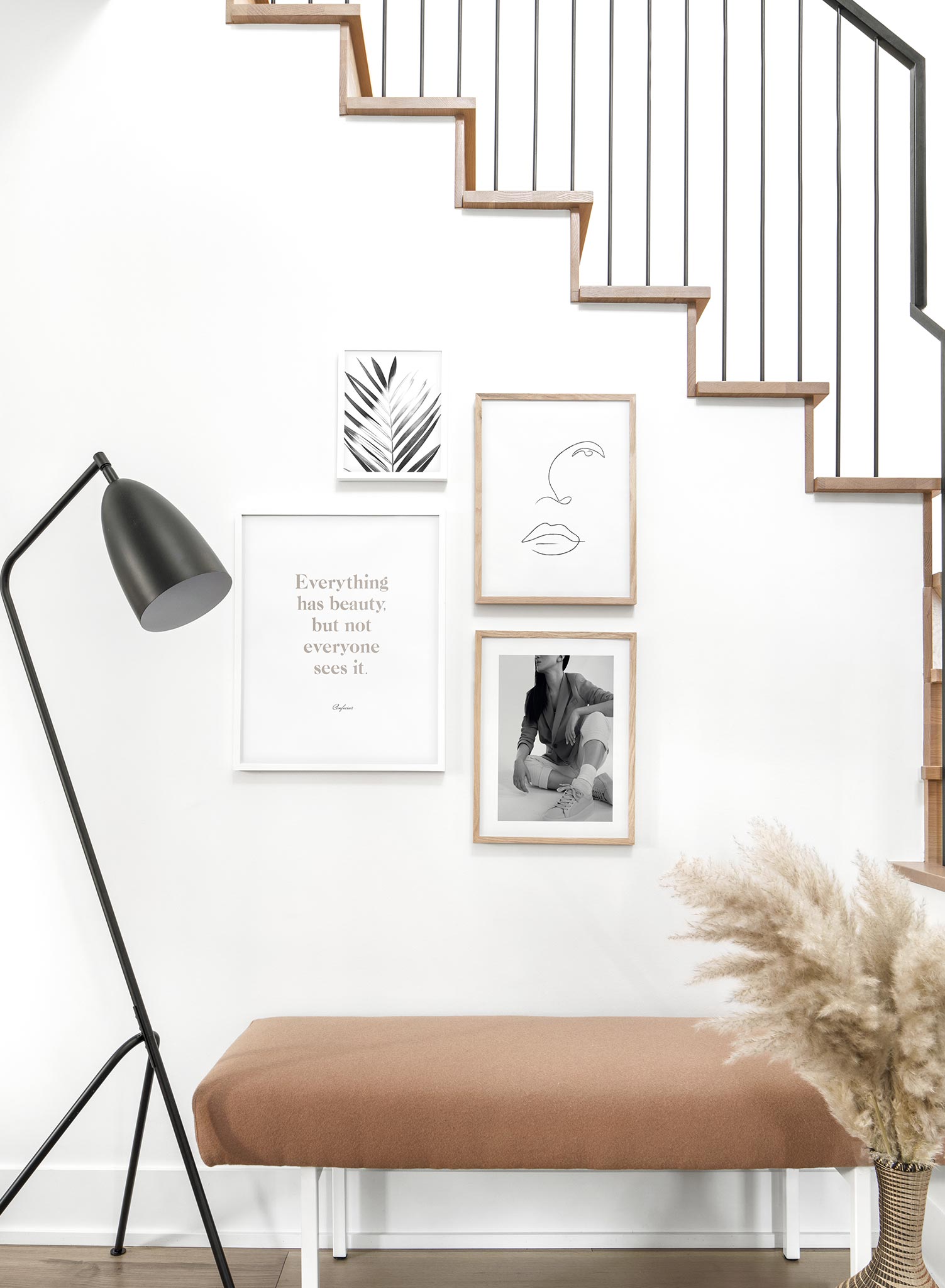 Typography poster by Opposite Wall with quote of beautiful world by Confucius - Lifestyle Duo - Entryway