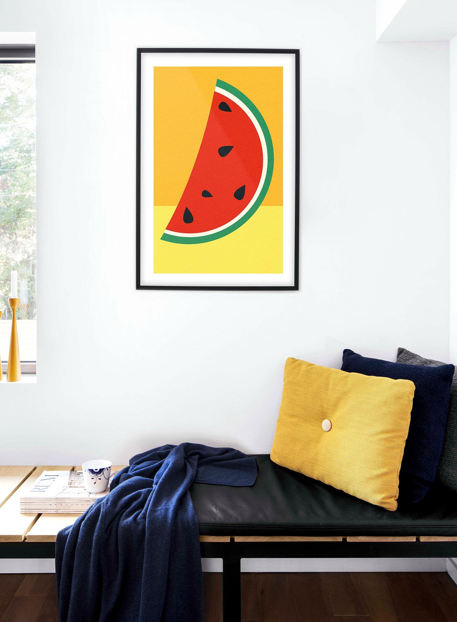 Minimalist pop art paper illustration by German artist Rosi Feist with group of watermelon slice - Lifestyle - Bedroom