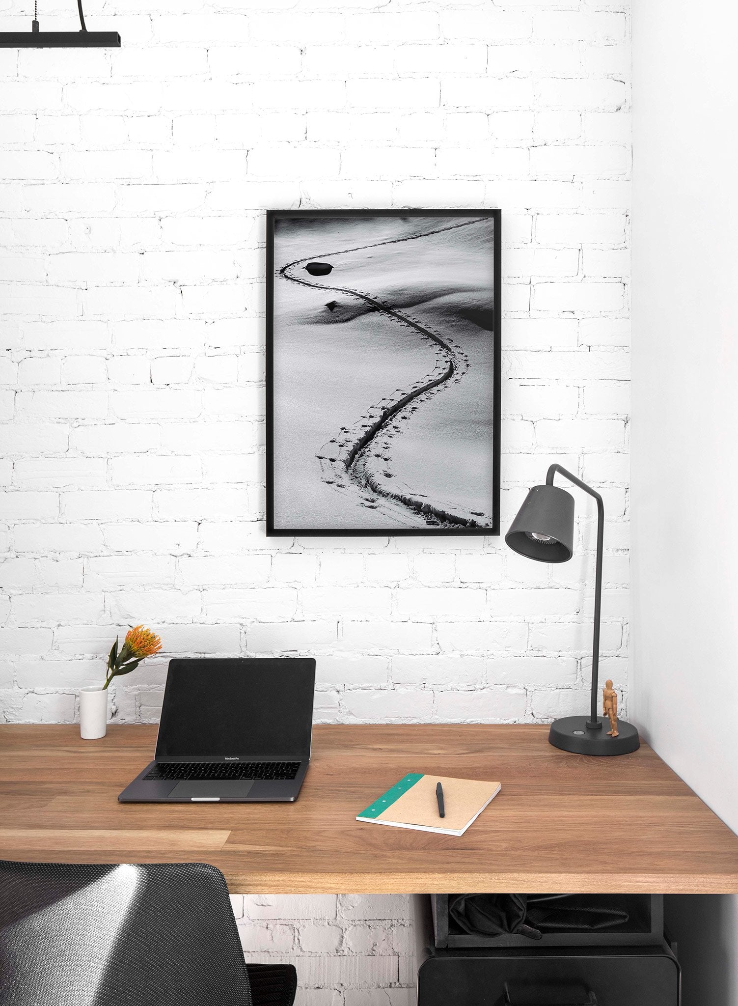 Landscape photography poster by Opposite Wall with footprint trail in the snow - Lifestyle - Office Desk