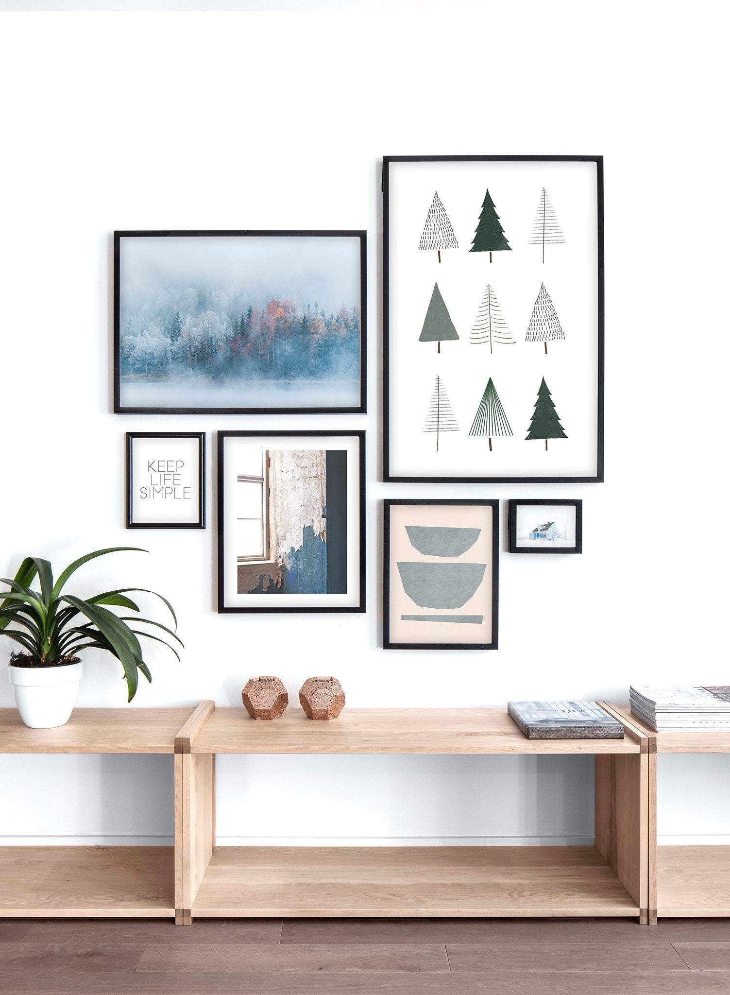 Landscape photography poster by Opposite Wall with trees in the mist - Lifestyle Gallery - Living Room
