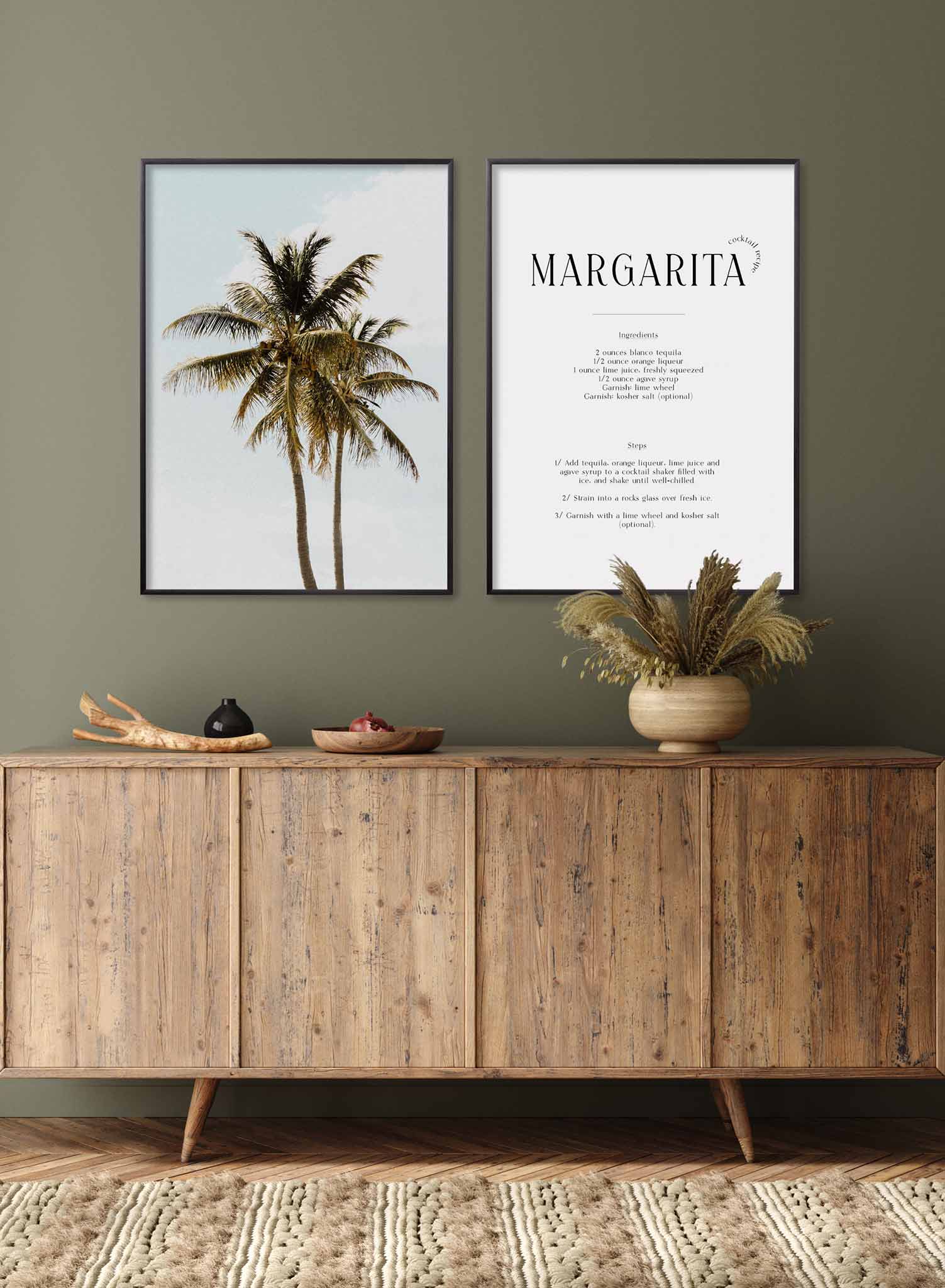 Margarita is a cocktail recipe typography poster by Opposite Wall.