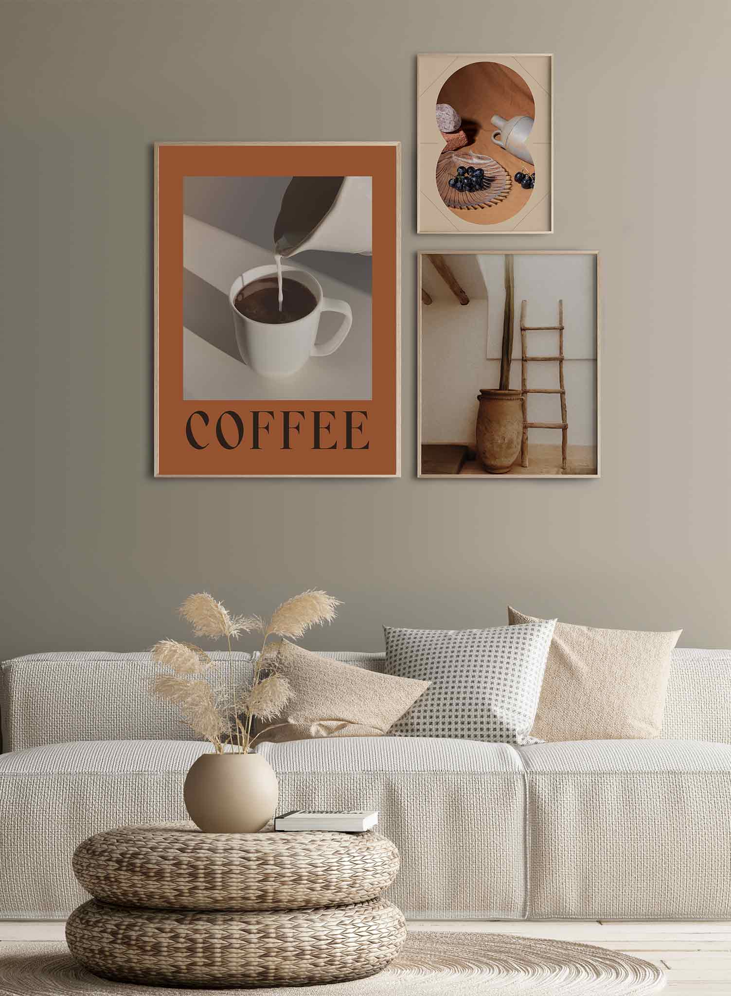 Milk & Coffee is a coffee photography collage poster by Opposite Wall.