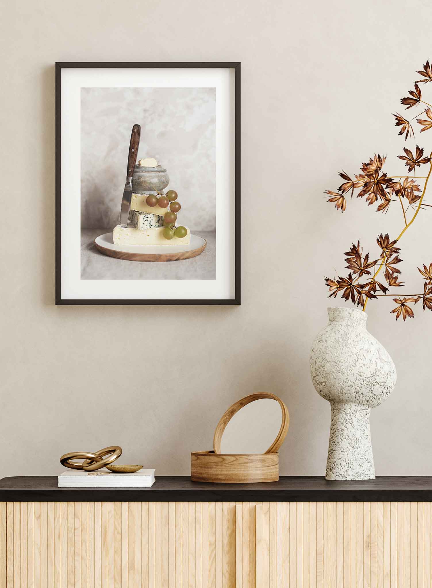 Say Cheese is a cheese still life photography poster by Opposite Wall.