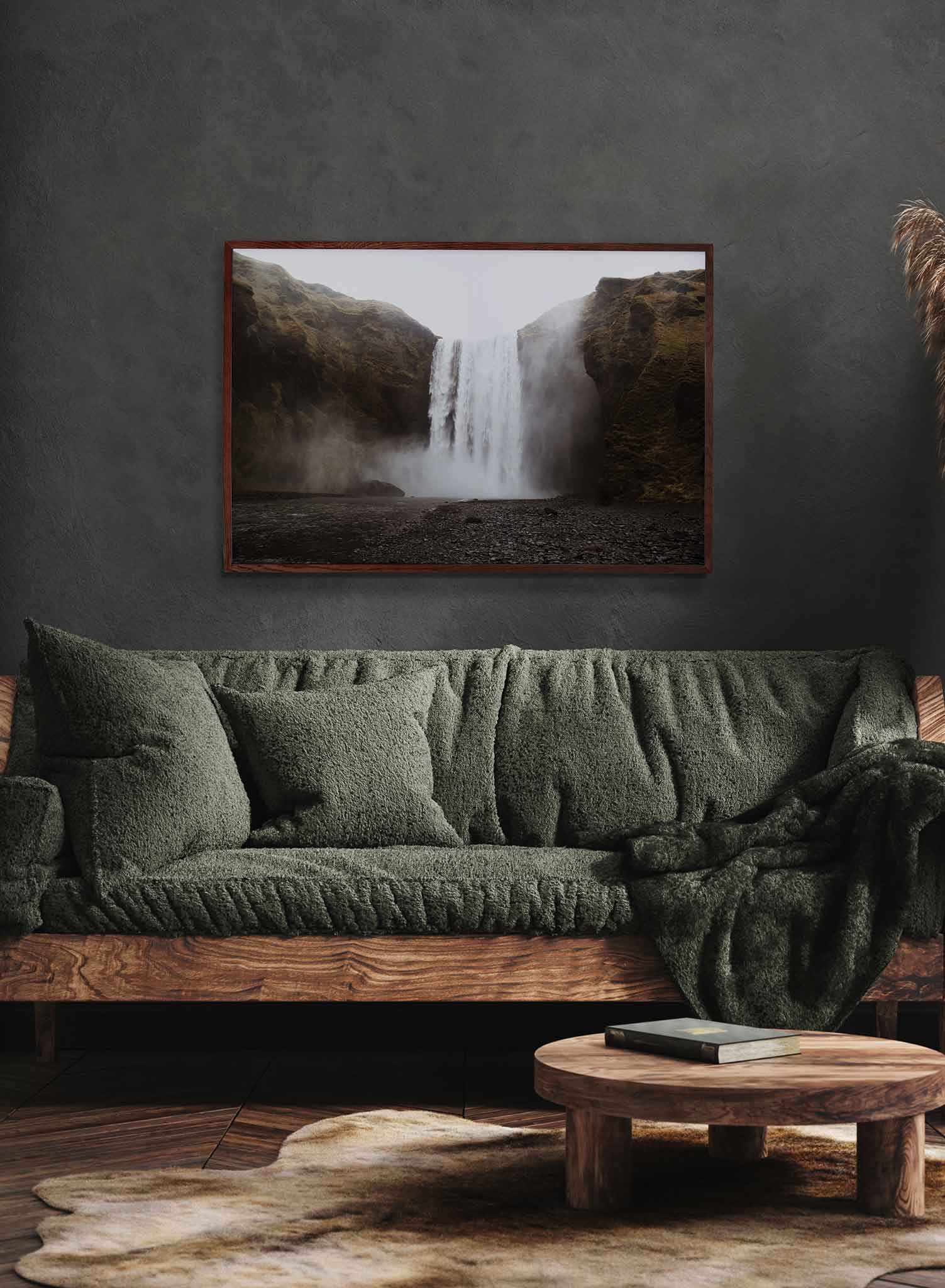 Cascading Scenery' is a landscape photography poster by Opposite Wall of beautiful waterfalls in Iceland.