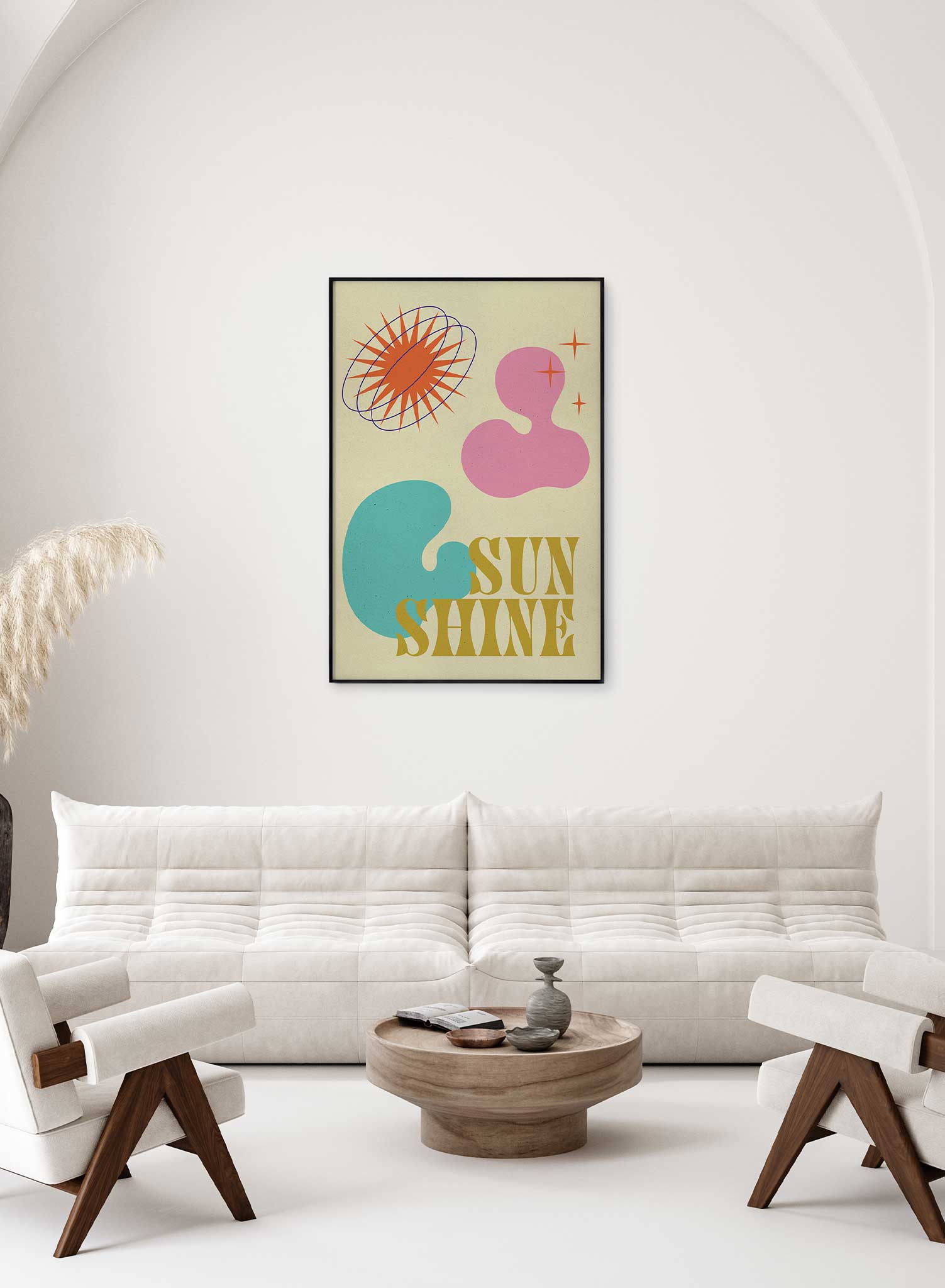 Groovy Sunshine is a colourful and vintage shapes and typography poster by Opposite Wall.