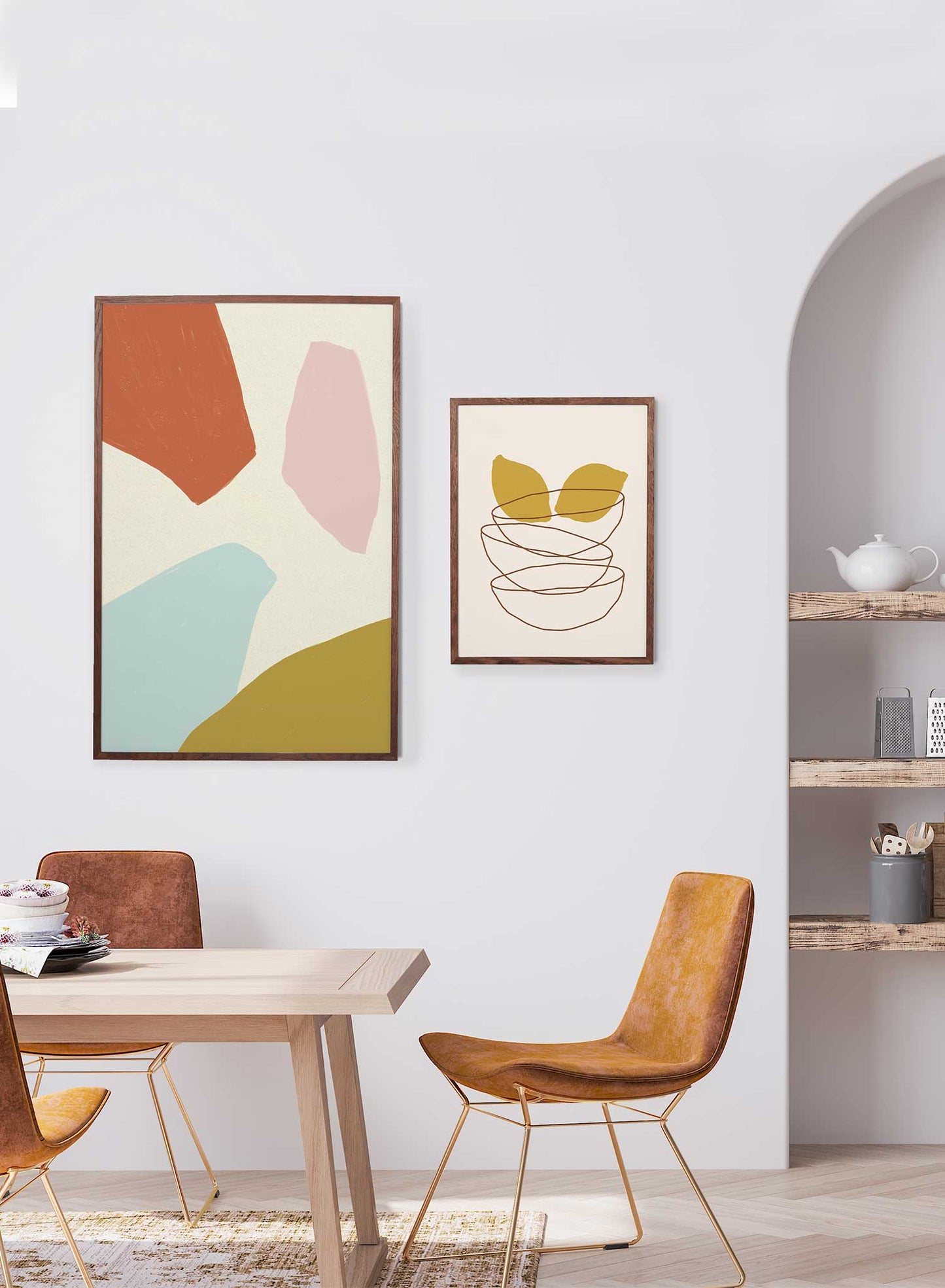 Shapin’ Up is a minimalist illustration poster of colourful abstract shapes by Opposite Wall.