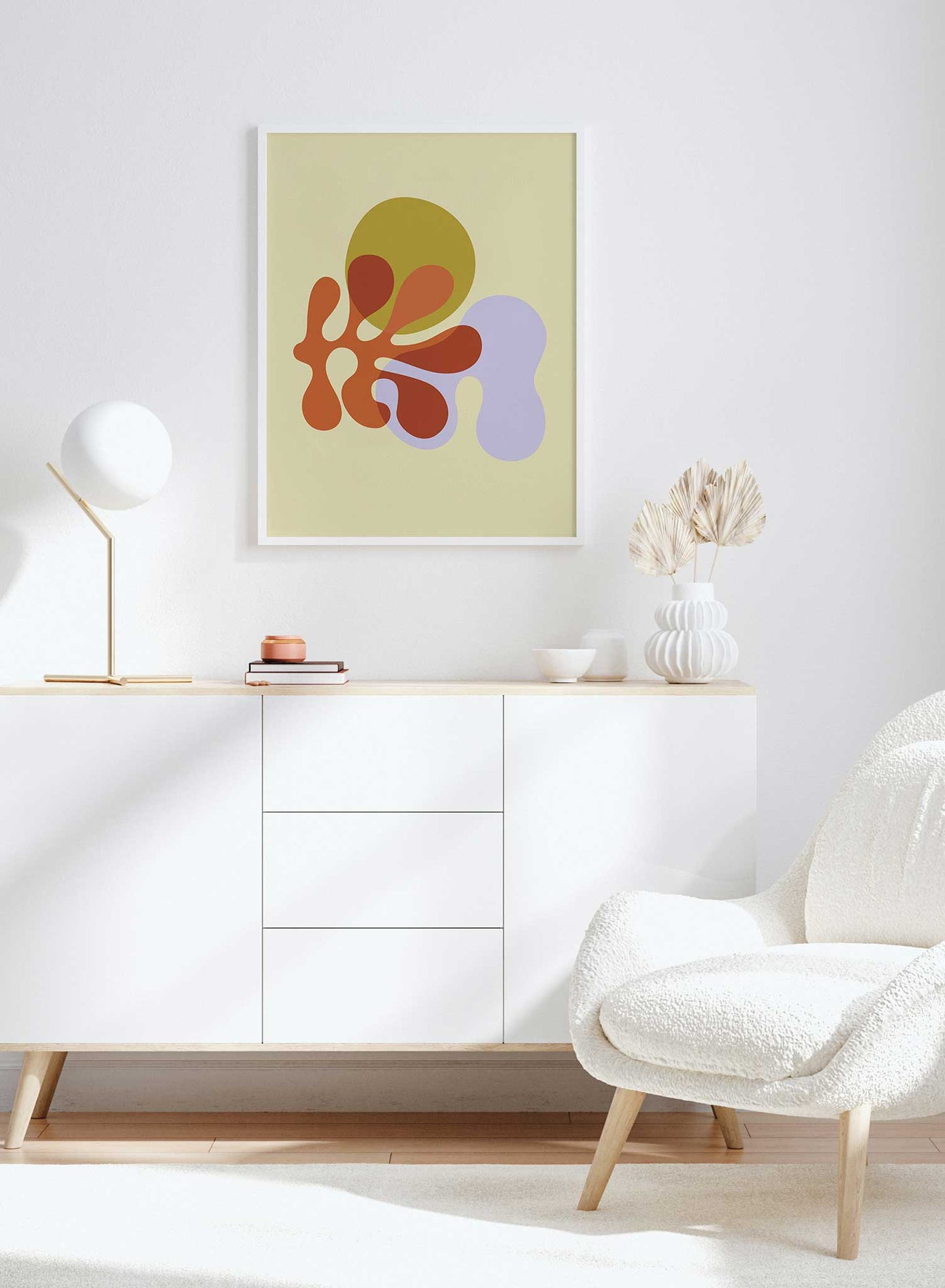 Vibrant Superimposition is a minimalist illustration poster of layered retro shapes by Opposite Wall.