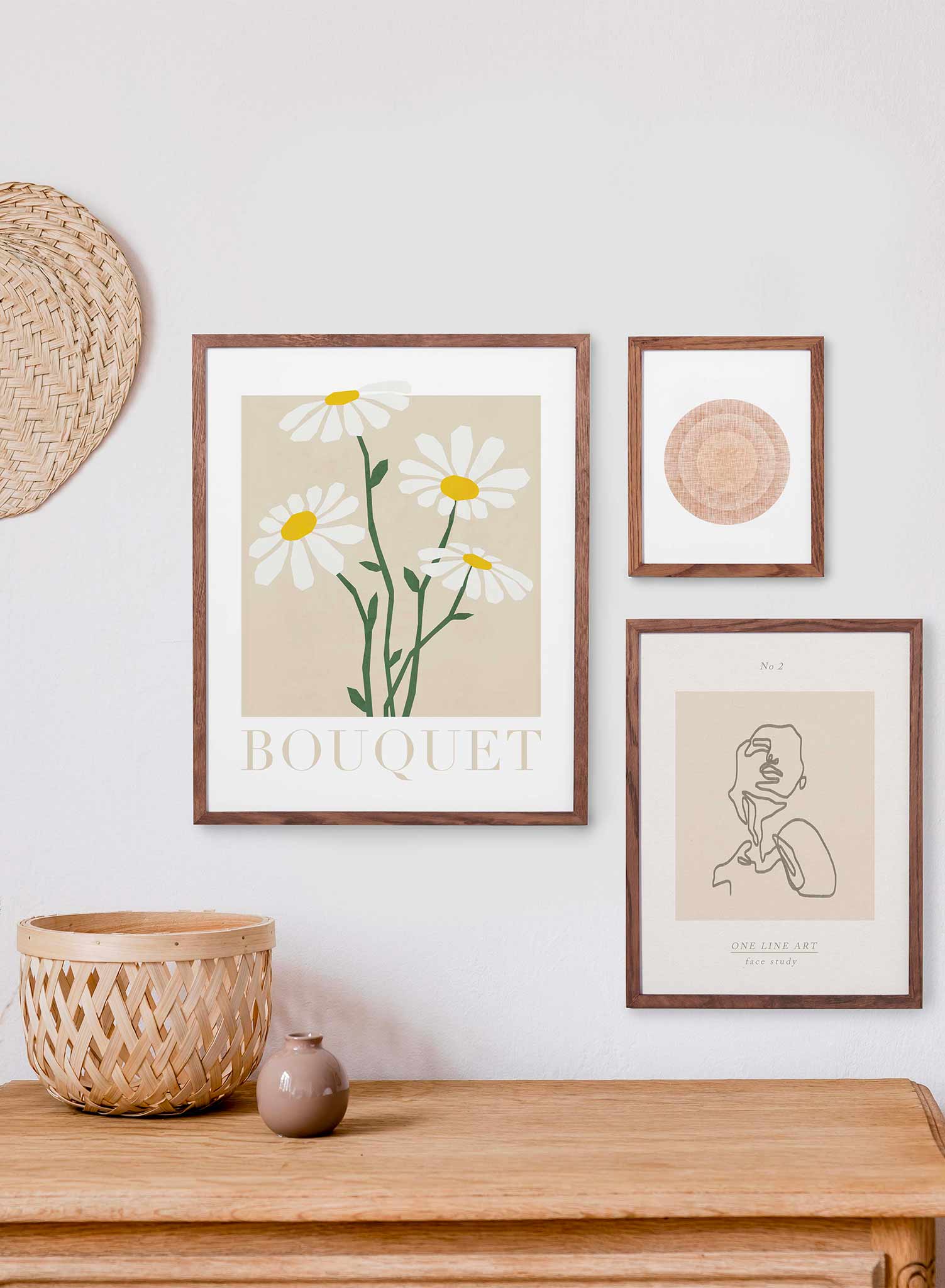 Lovely Daisies is a vector illustration of four big white daisies by Opposite Wall.
